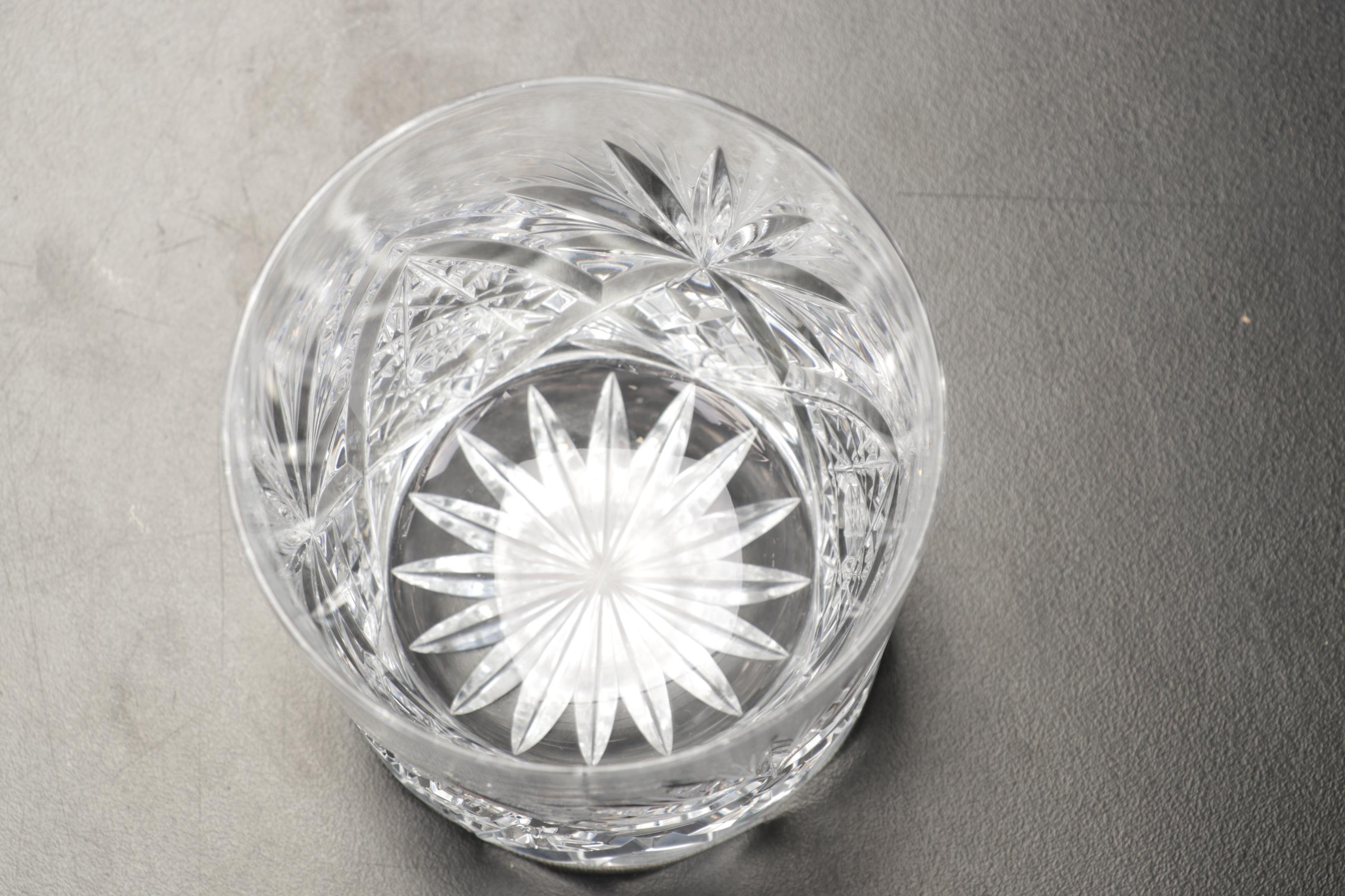 Pair of Waterford Candle Holders with American Brilliant Style Glasses