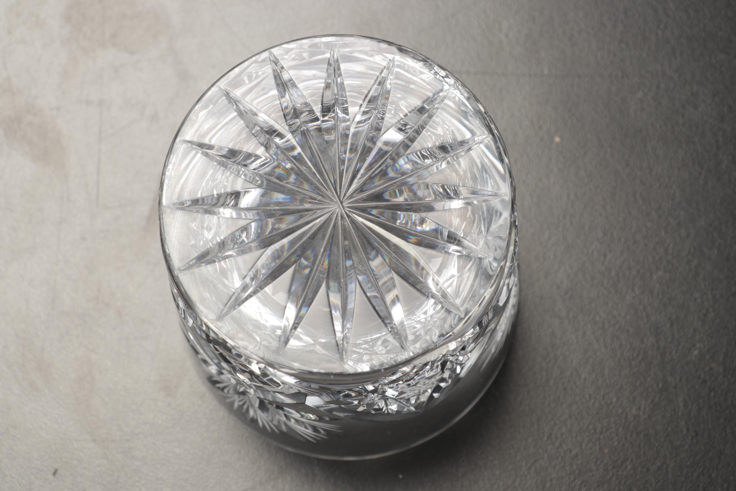 Pair of Waterford Candle Holders with American Brilliant Style Glasses