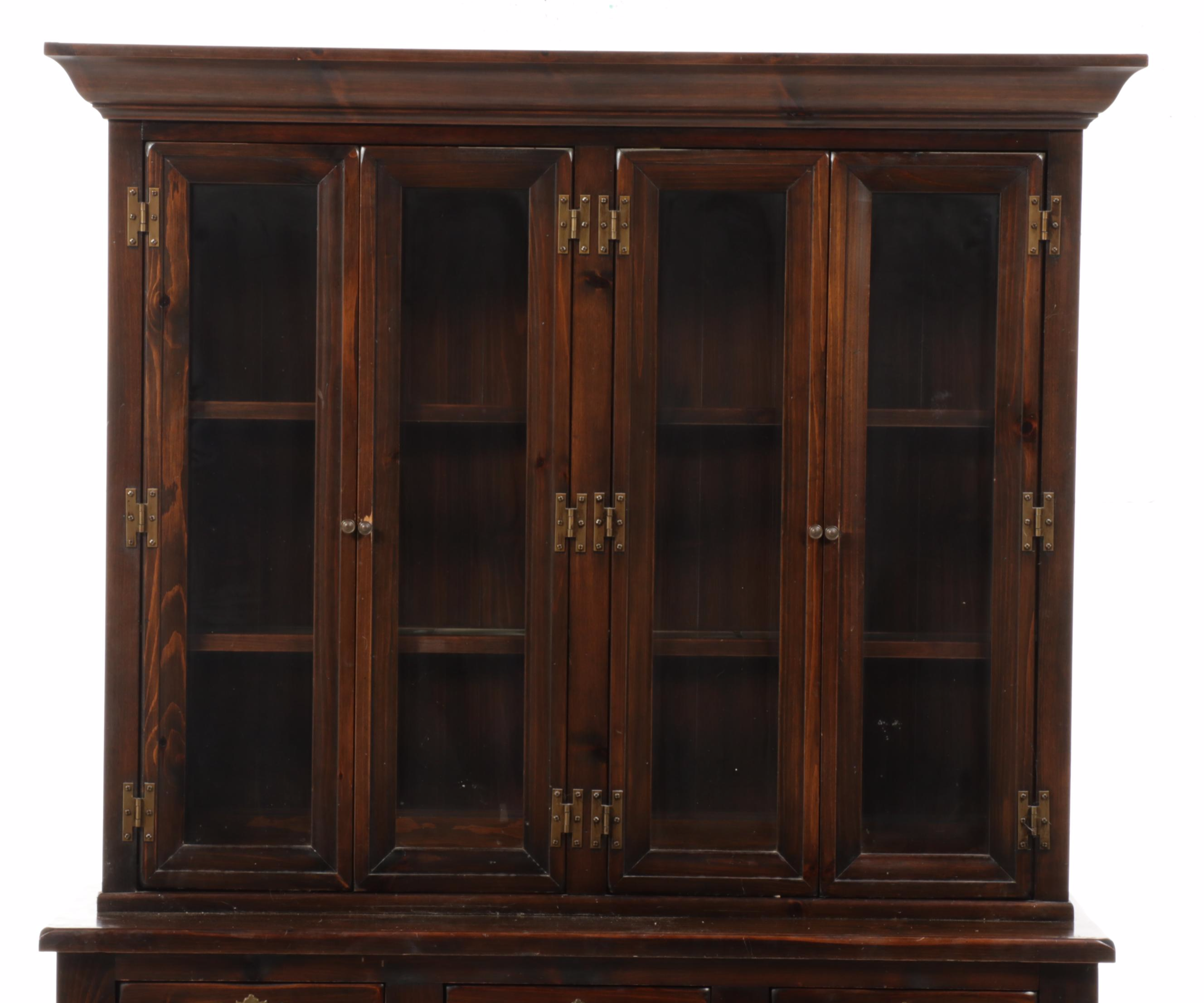 American Colonial Style Pine Cupboard, 1970s