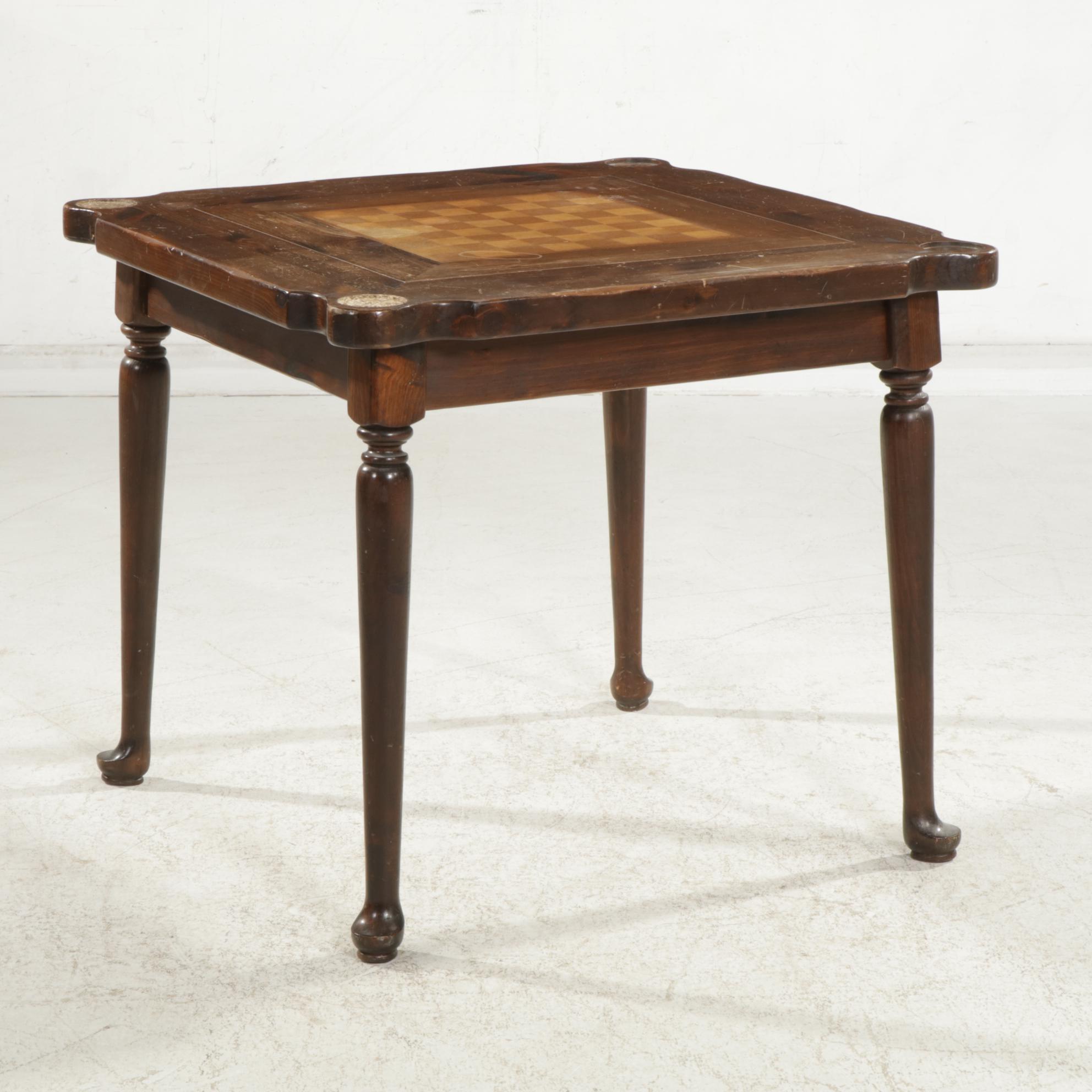 Ethan Allen American Colonial Style Pine Chess/Games Table