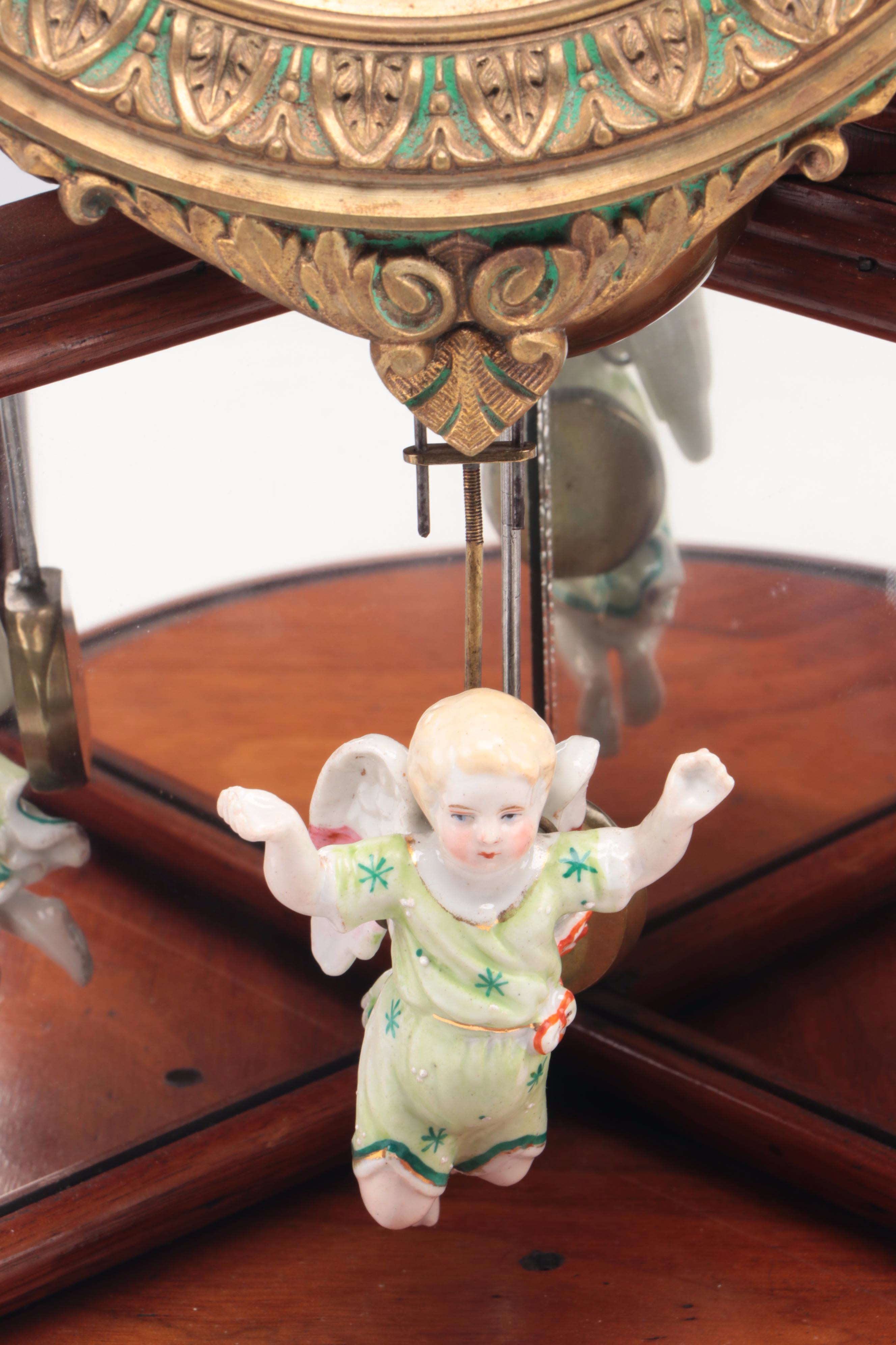 H.J. Davies Crystal Gem Dome Mantel Clock and Mirror, 1875