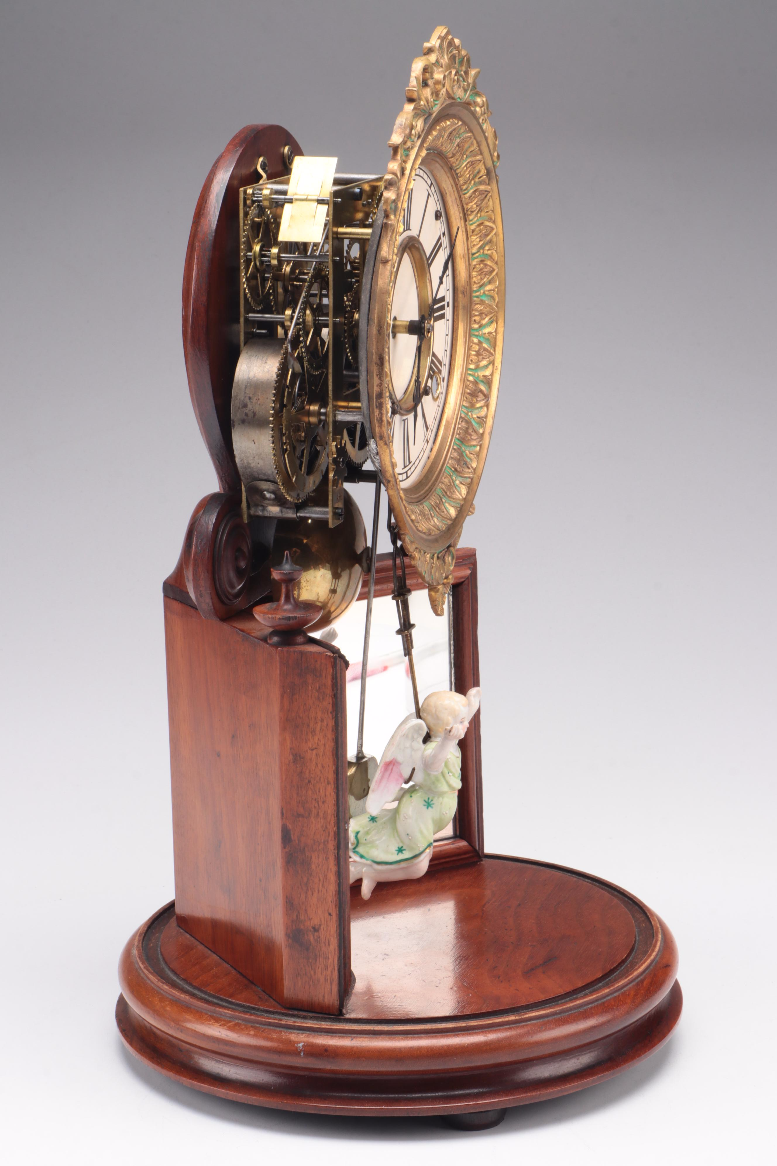 H.J. Davies Crystal Gem Dome Mantel Clock and Mirror, 1875