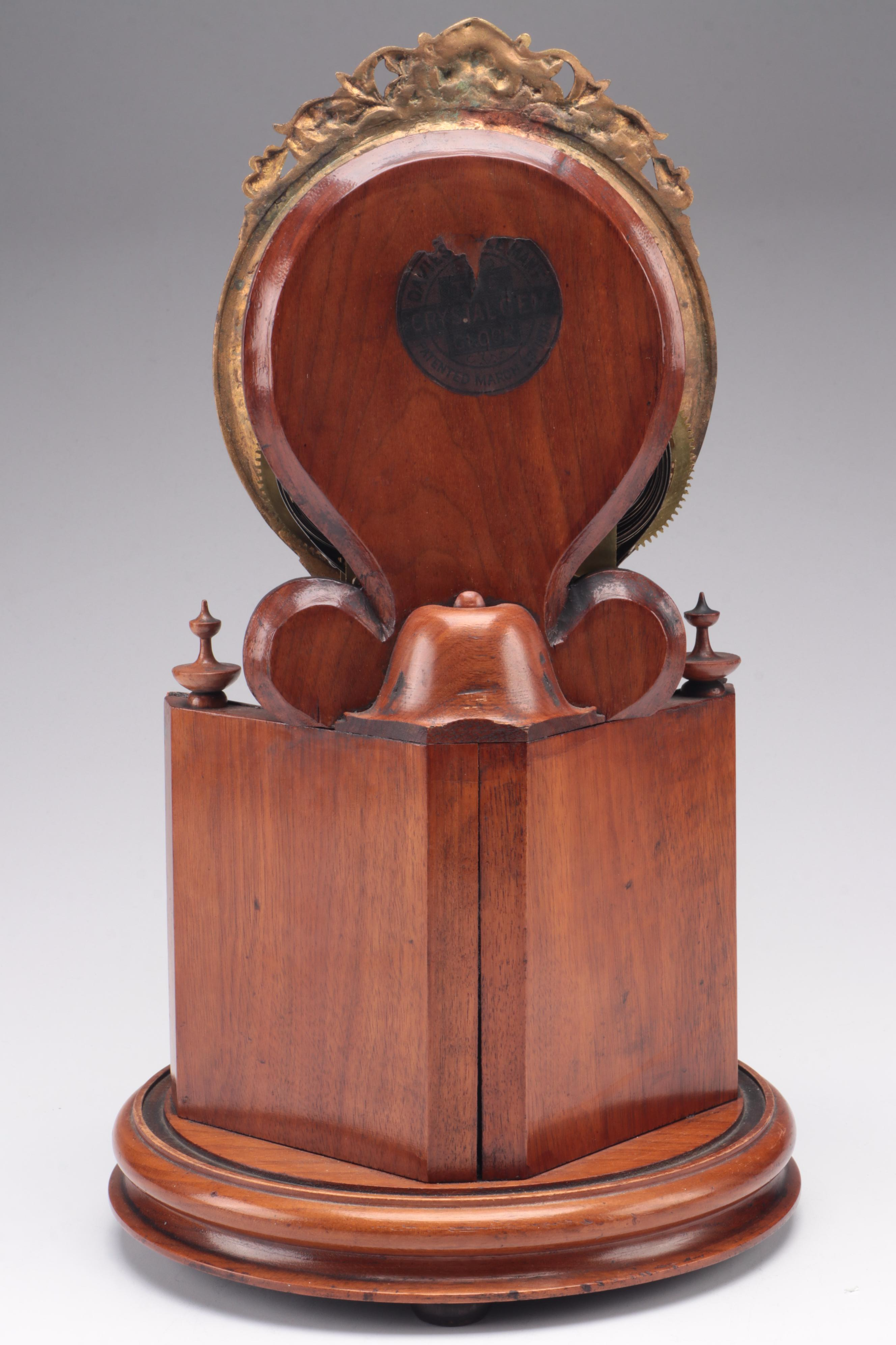 H.J. Davies Crystal Gem Dome Mantel Clock and Mirror, 1875