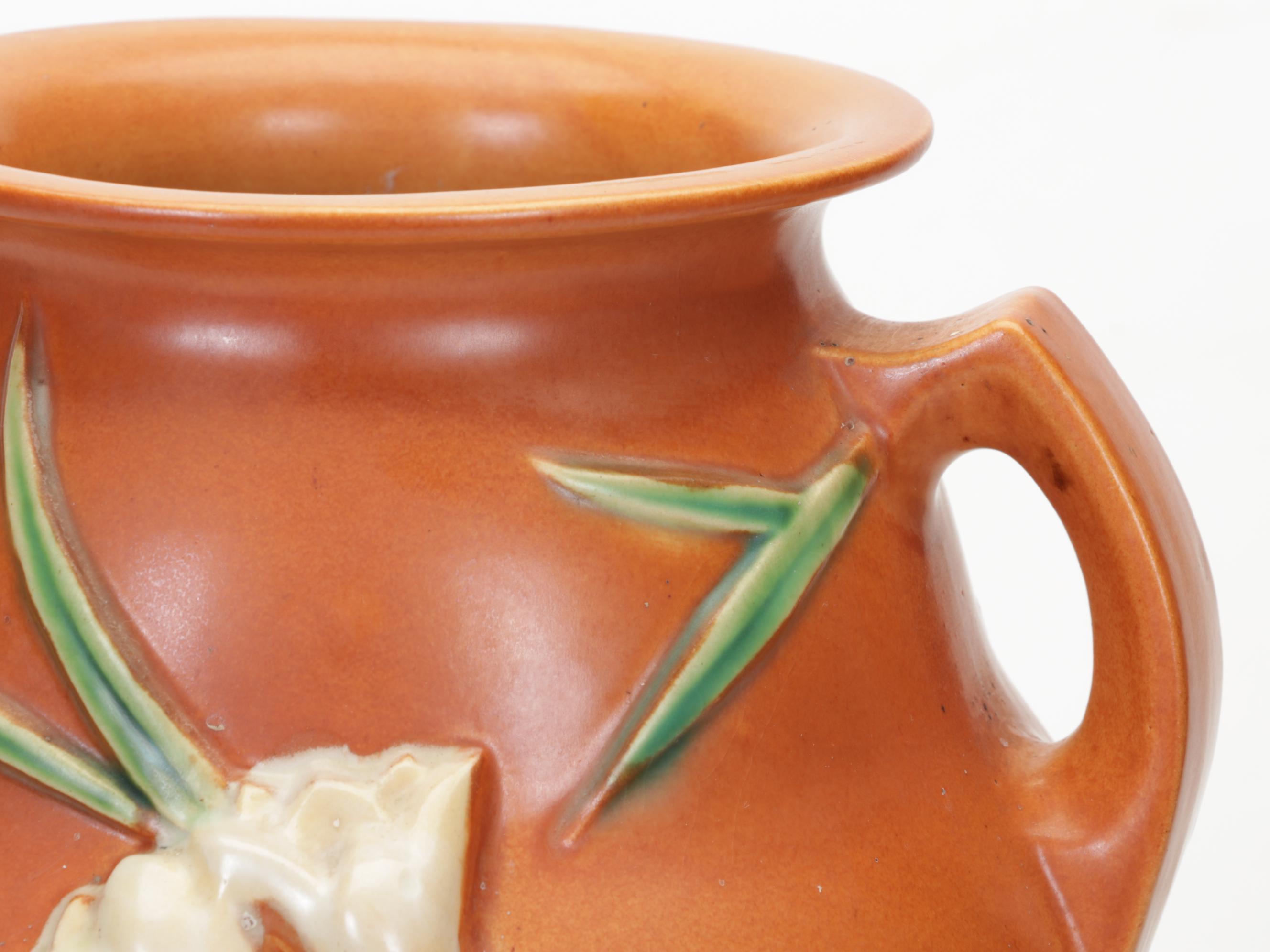 Roseville "Freesia" Brown Vase, 1940s