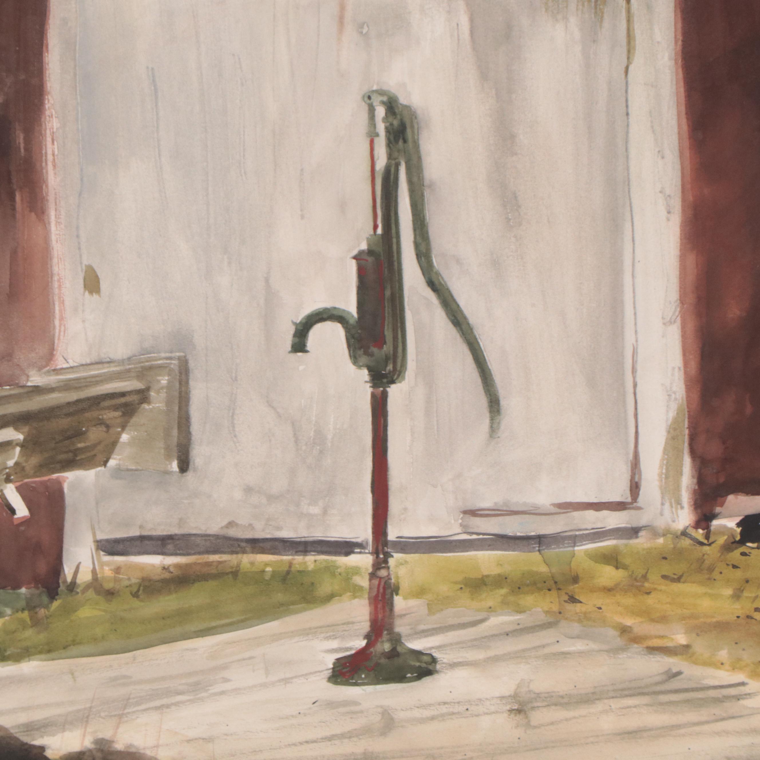 William J. Greenwood Watercolor Painting of a Barn, Late 20th Century