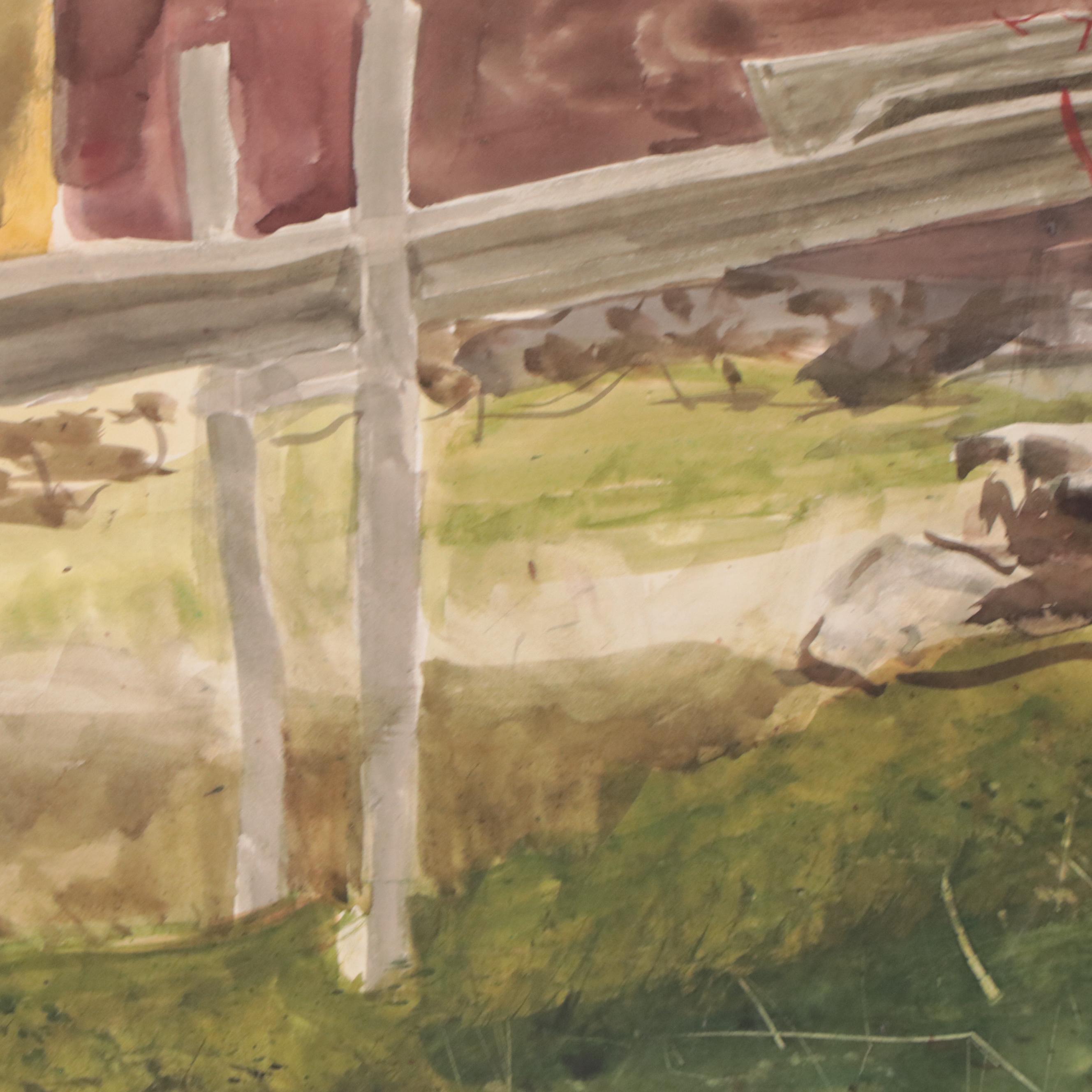 William J. Greenwood Watercolor Painting of a Barn, Late 20th Century