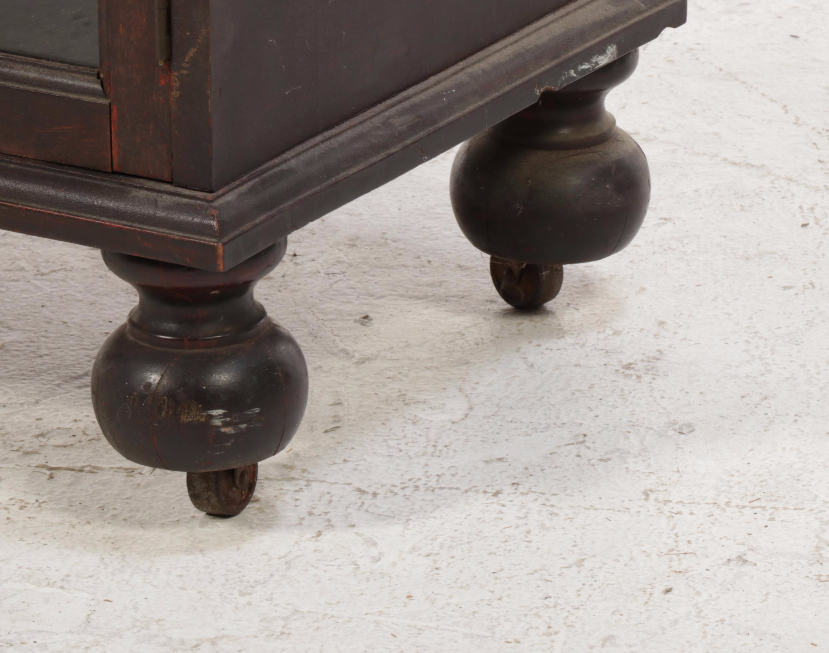 Victorian Hardwood Glass-Front Bookcase, Circa 1900