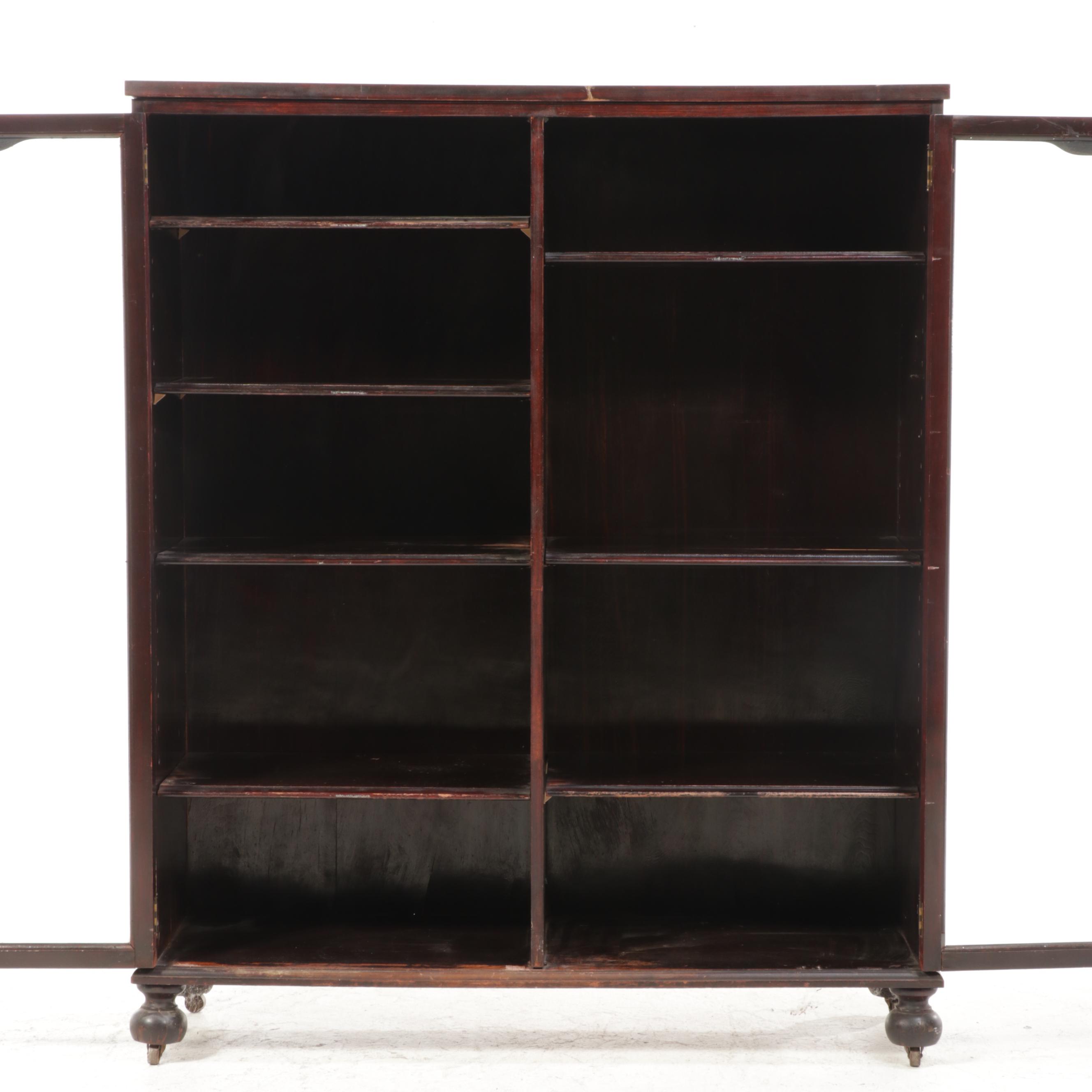 Victorian Hardwood Glass-Front Bookcase, Circa 1900