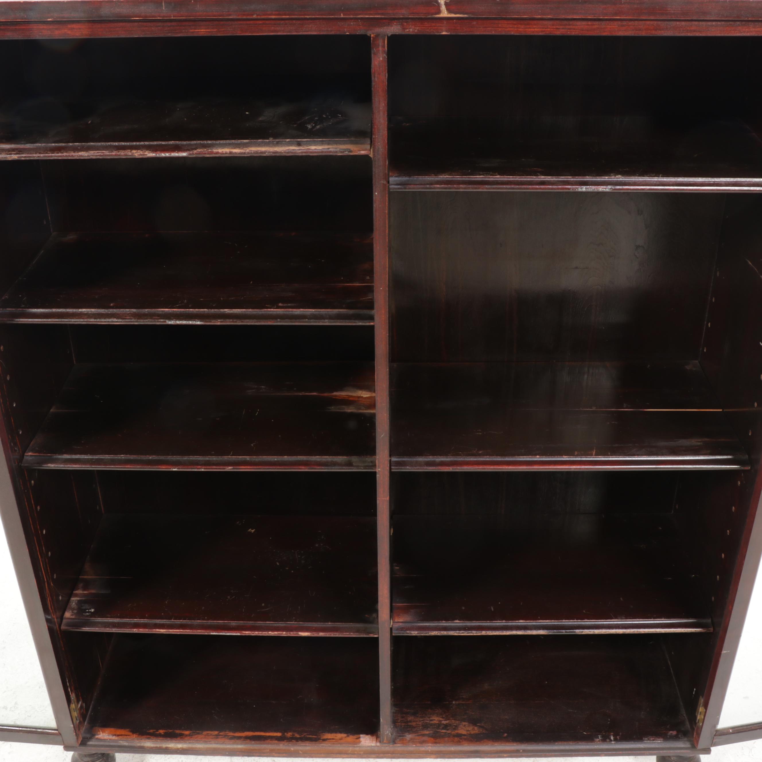 Victorian Hardwood Glass-Front Bookcase, Circa 1900