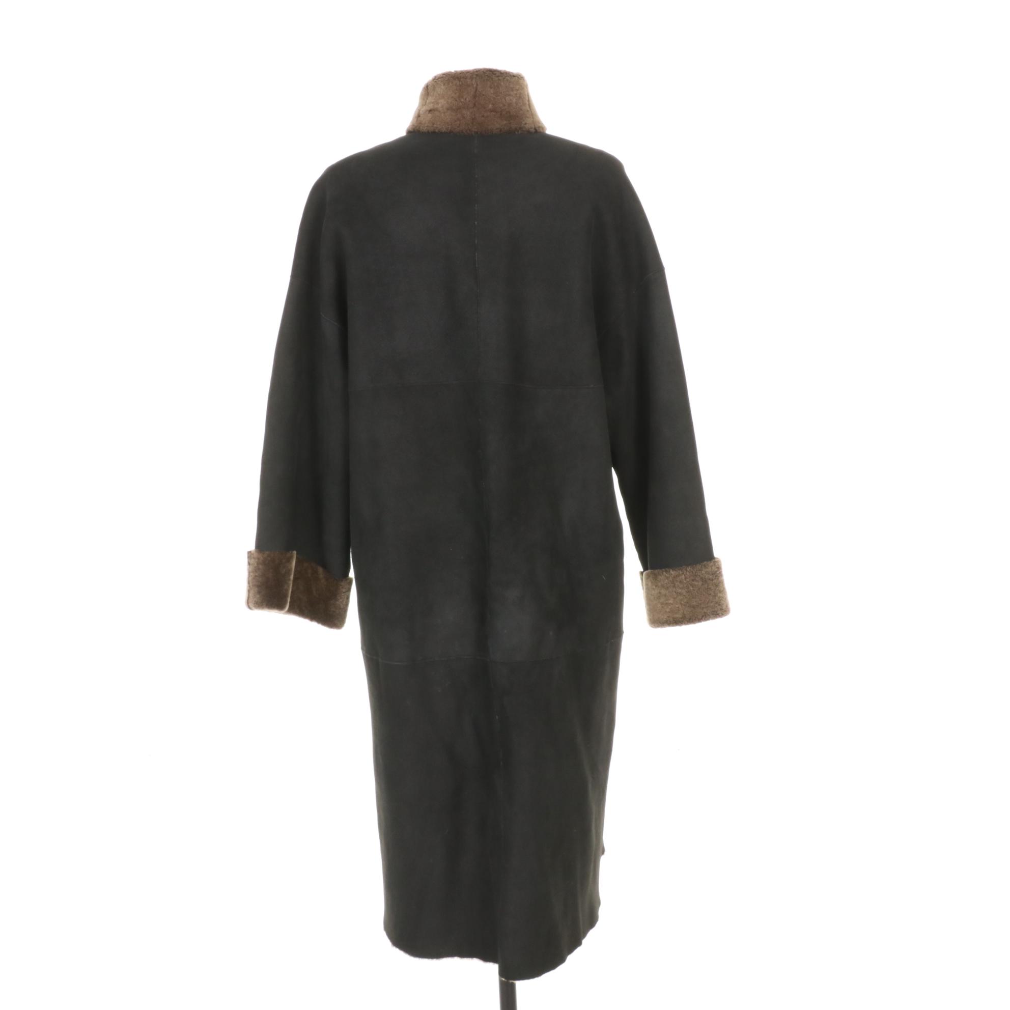 Women's ButtonFront Sheepskin Shearling Coat EBTH