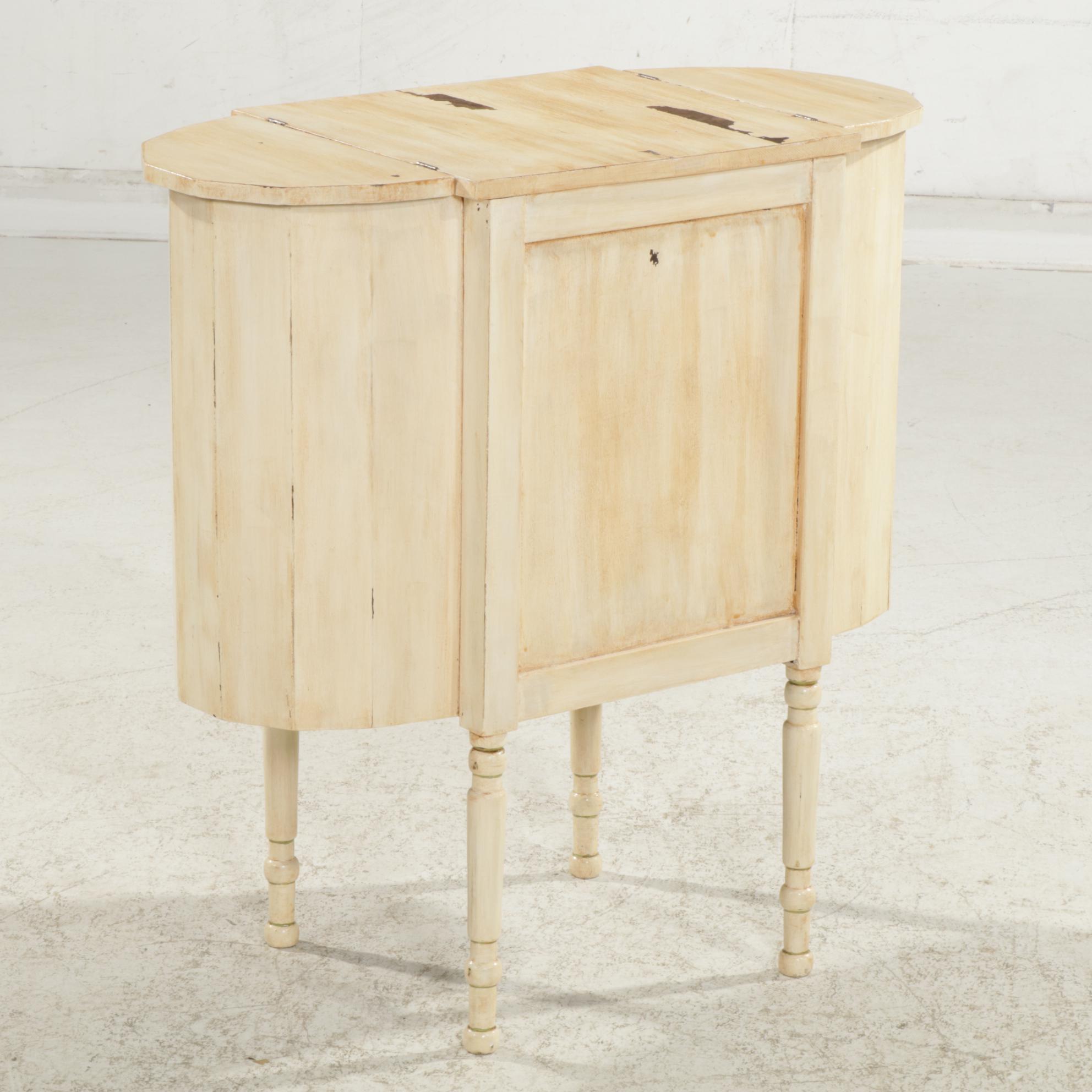 Paint-Decorated Wooden "Martha Washington" Sewing Table