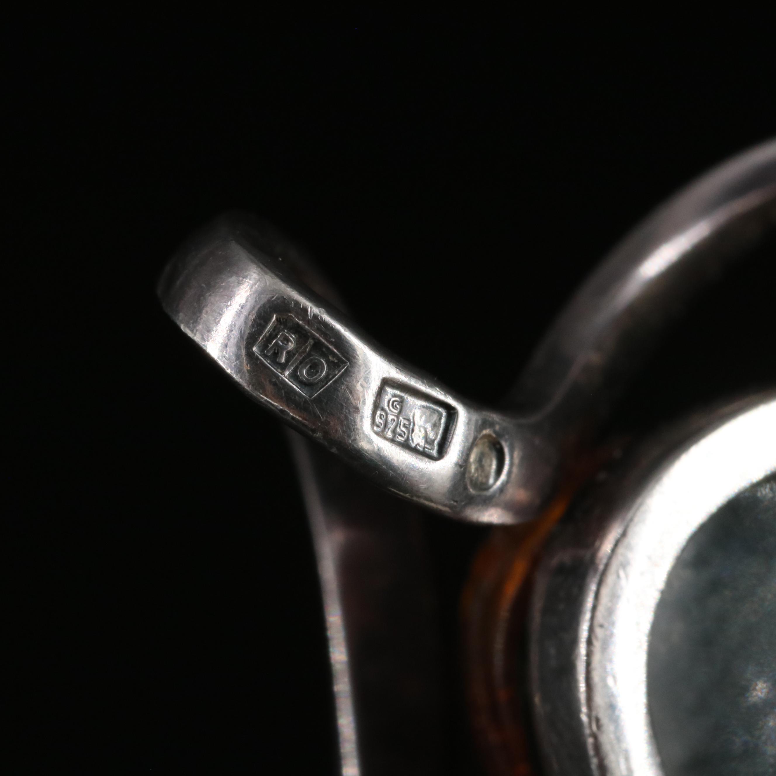 Polish Sterling Amber Pendant