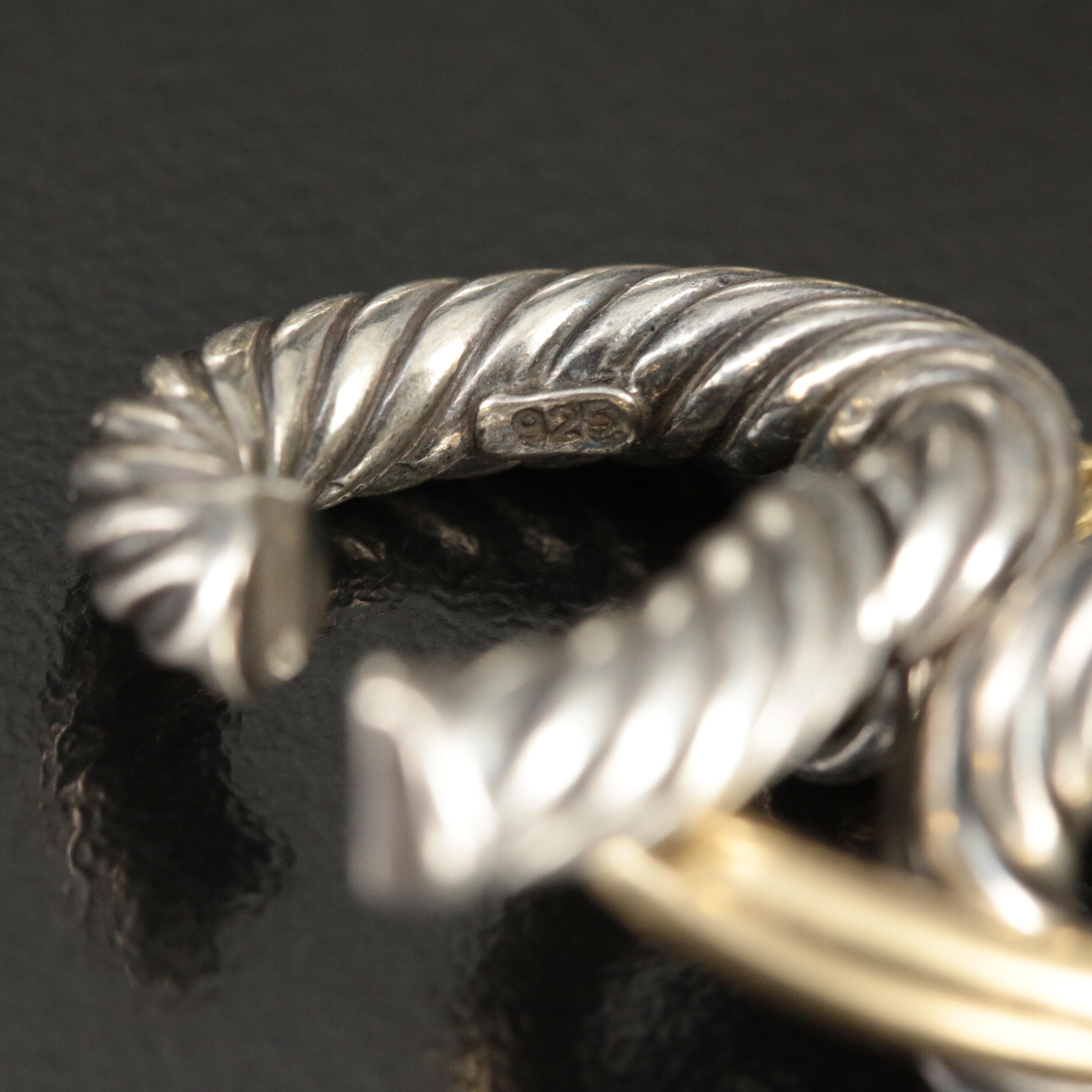 David Yurman Sterling and 18K Extra Large Oval Link Bracelet