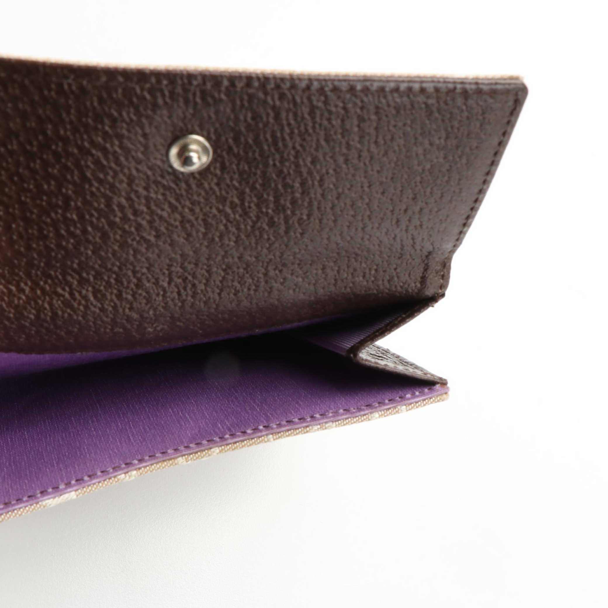 Bvlgari Logo Mania Canvas and Leather Bifold Wallet