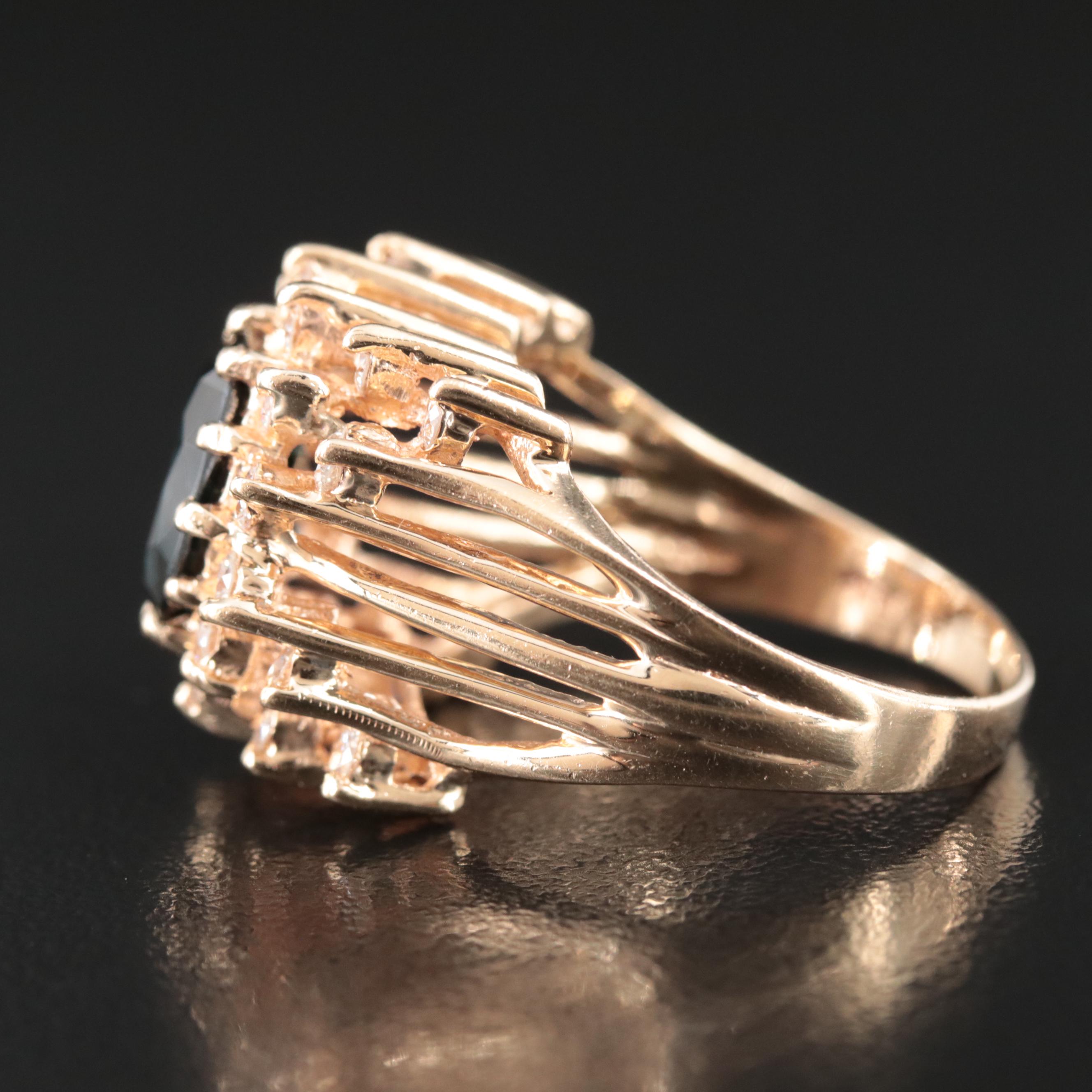 14K 2.65 CT Sapphrie and Diamond Ring