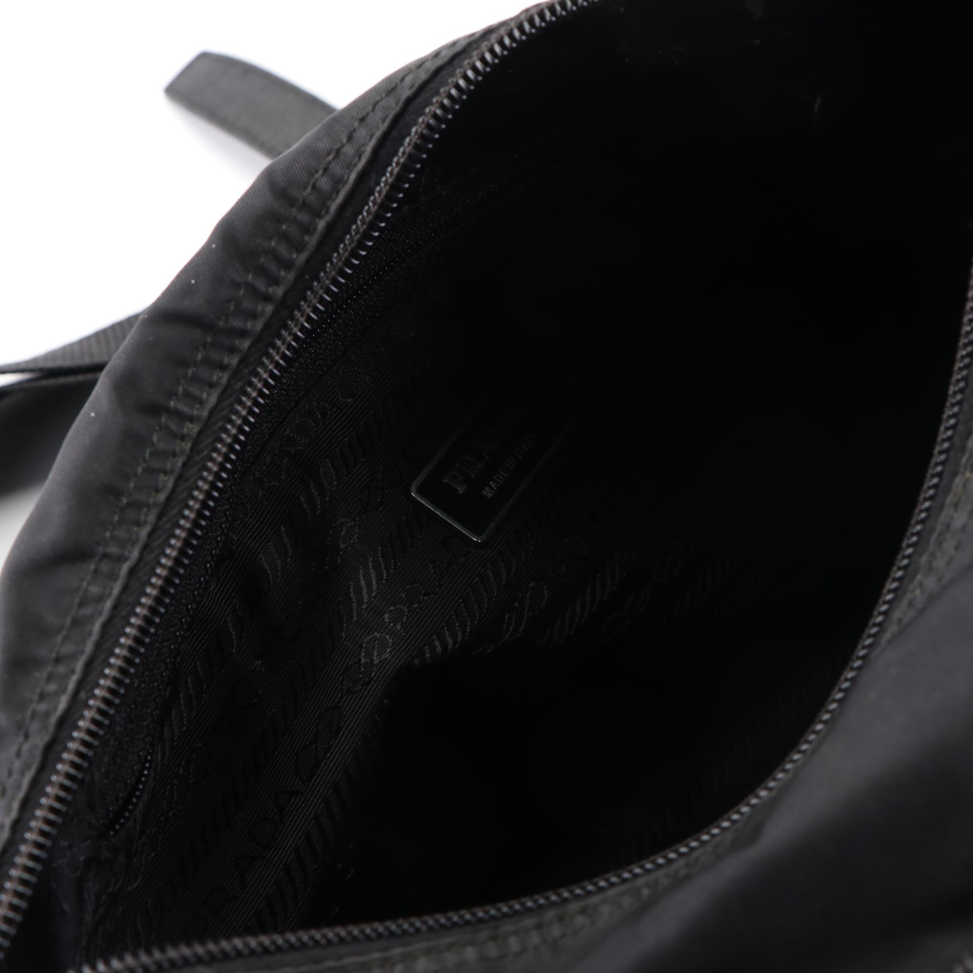 Prada Messenger Bag in Black Tessuto Nylon and Leather Trim