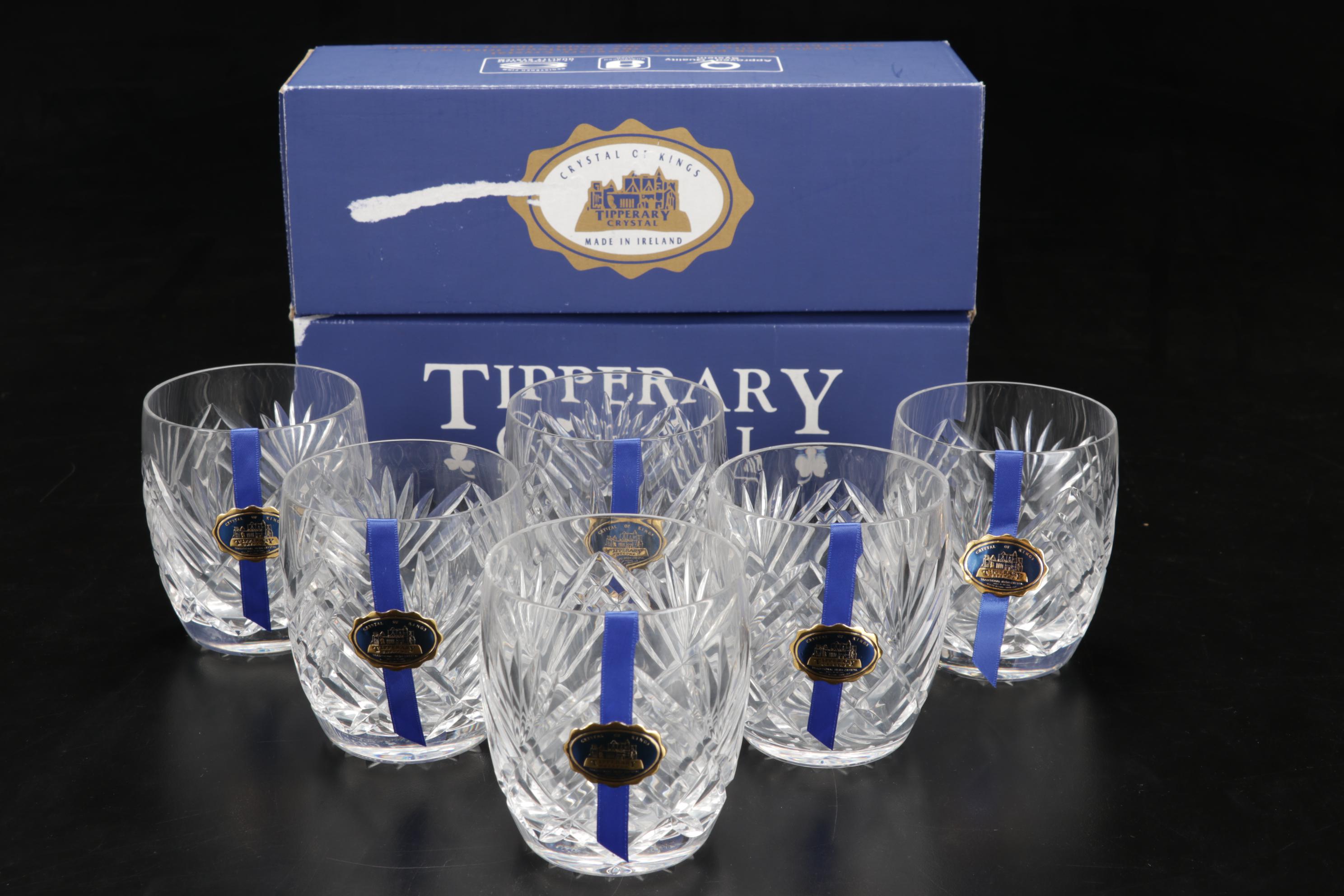 Tipperary Crystal "Slievenamon" Tumblers with Irish Crystal Master Cut Bowl