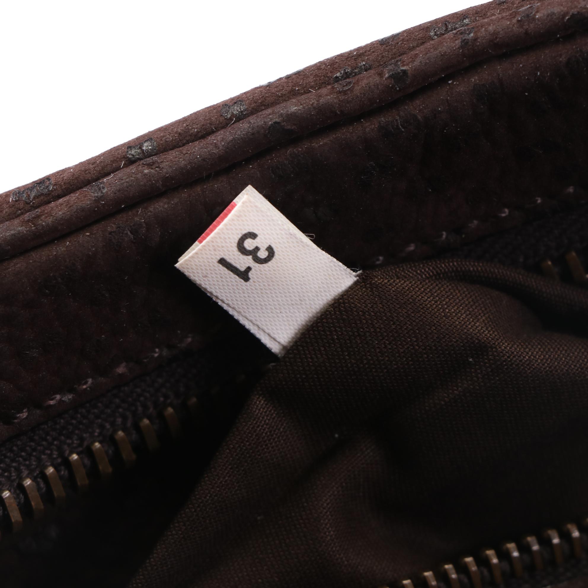 Prada Hand Bag in Brown Textured Calfskin Leather