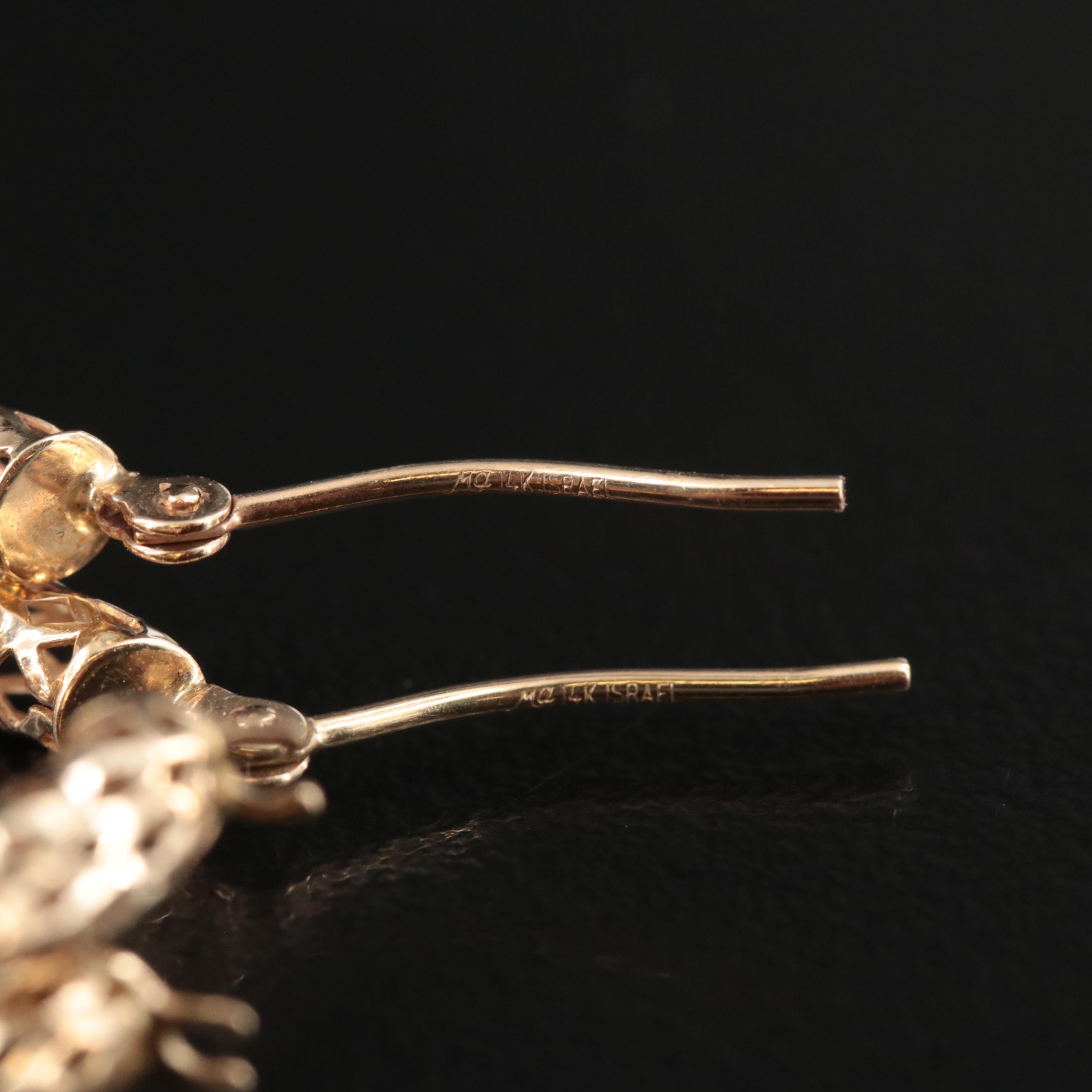 14K Lattice Oval Hoop Earrings