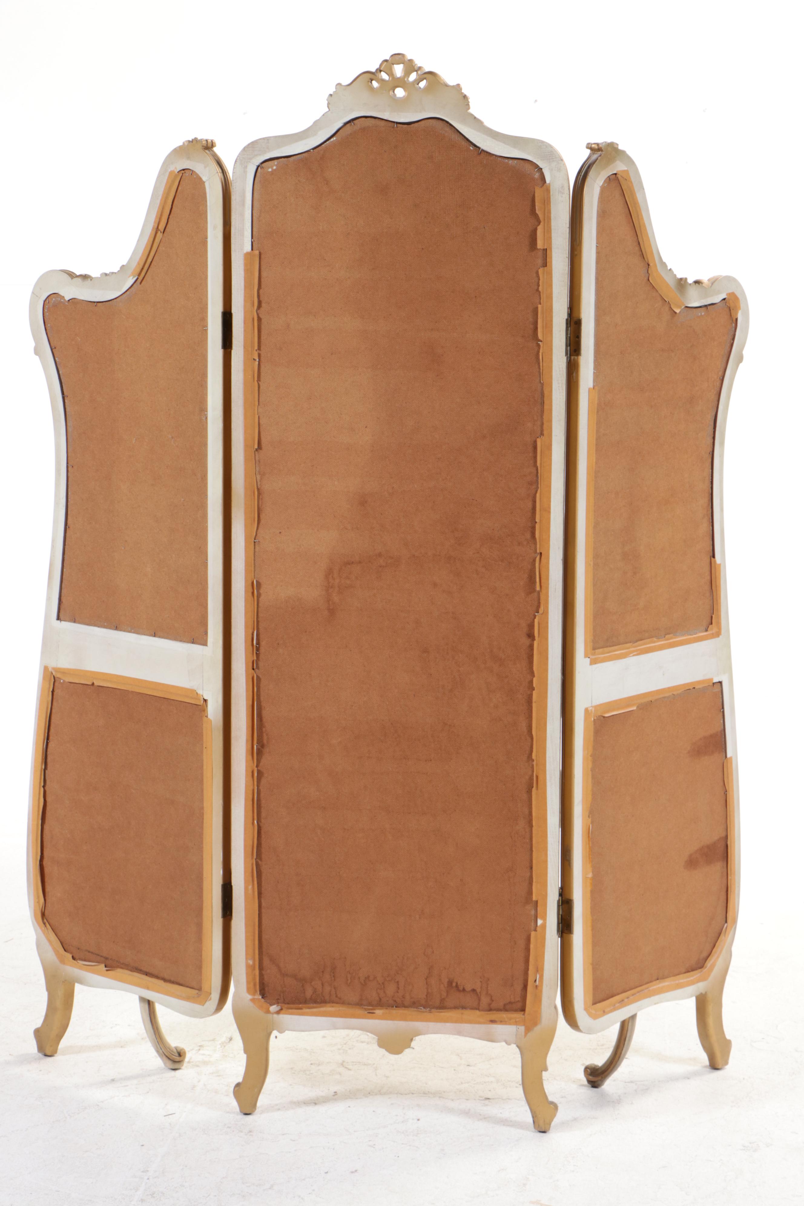 Hollywood Regency Style Dressing Table with Tri-Fold Floor Length Mirrors