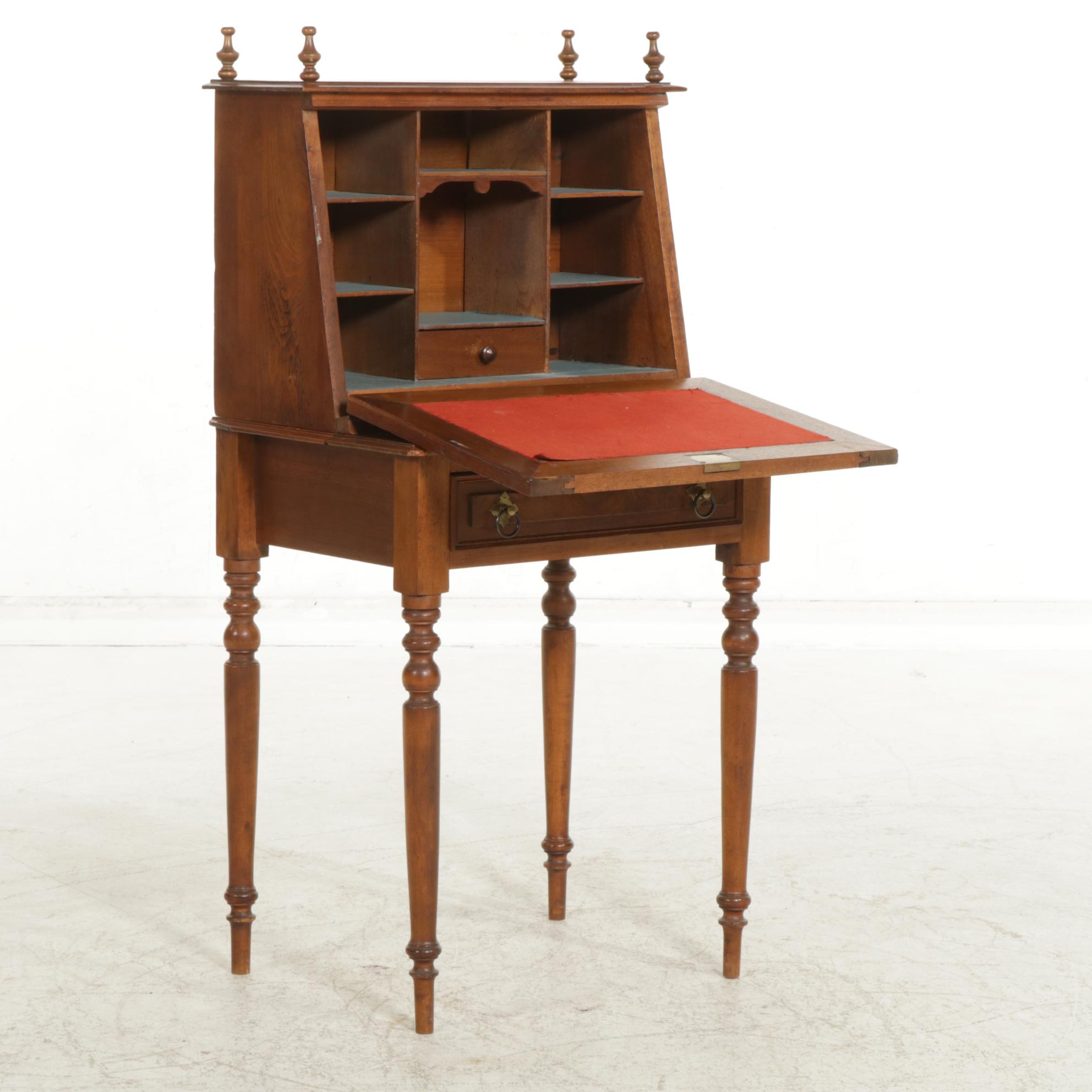 Victorian Walnut Secretary Desk, Late 19th Century