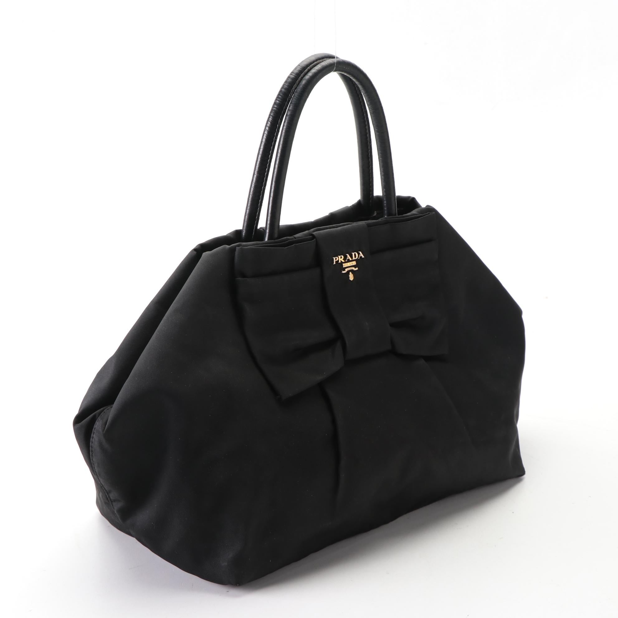 Prada Fiocco Bow Handbag in Tessuto Nylon and Leather