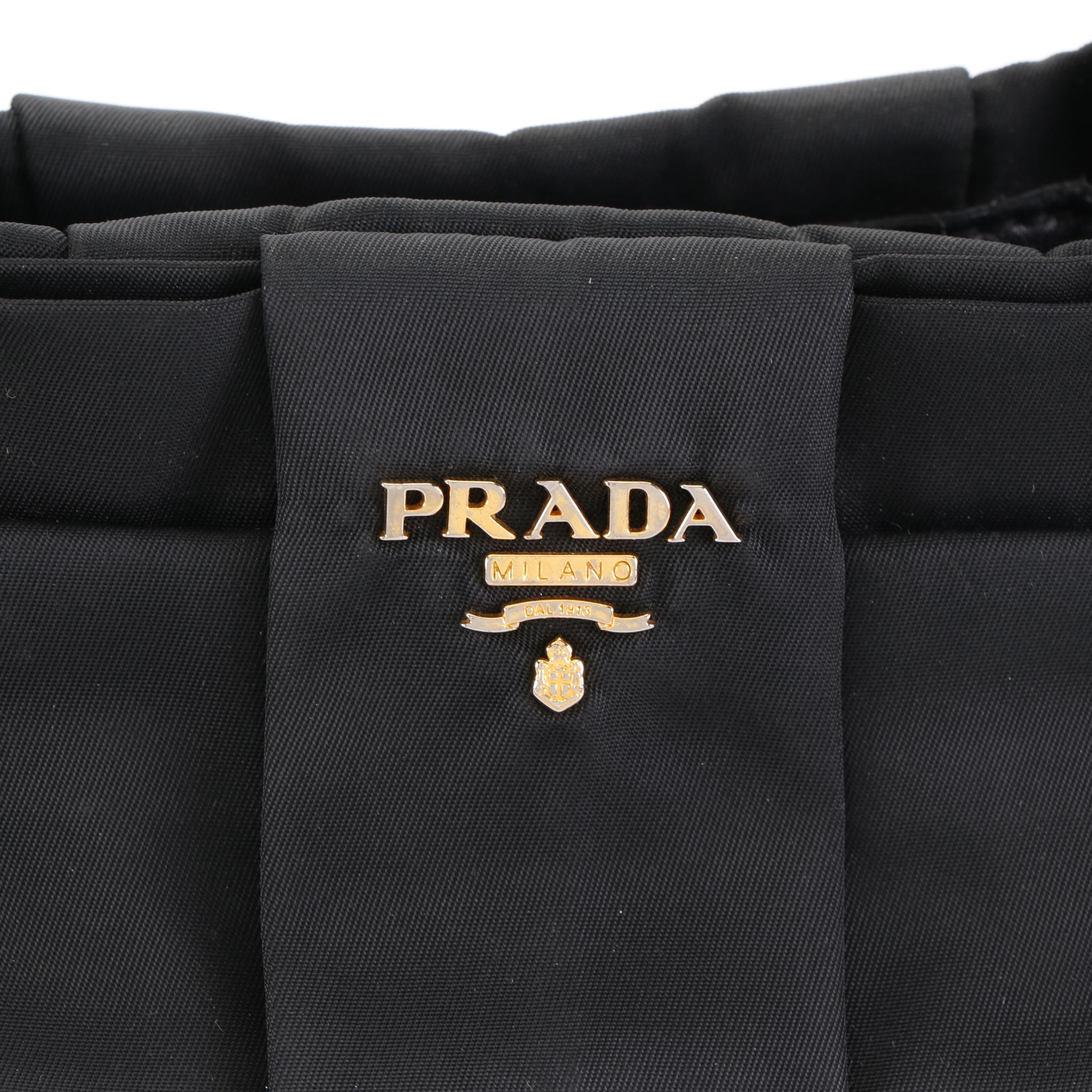 Prada Fiocco Bow Handbag in Tessuto Nylon and Leather