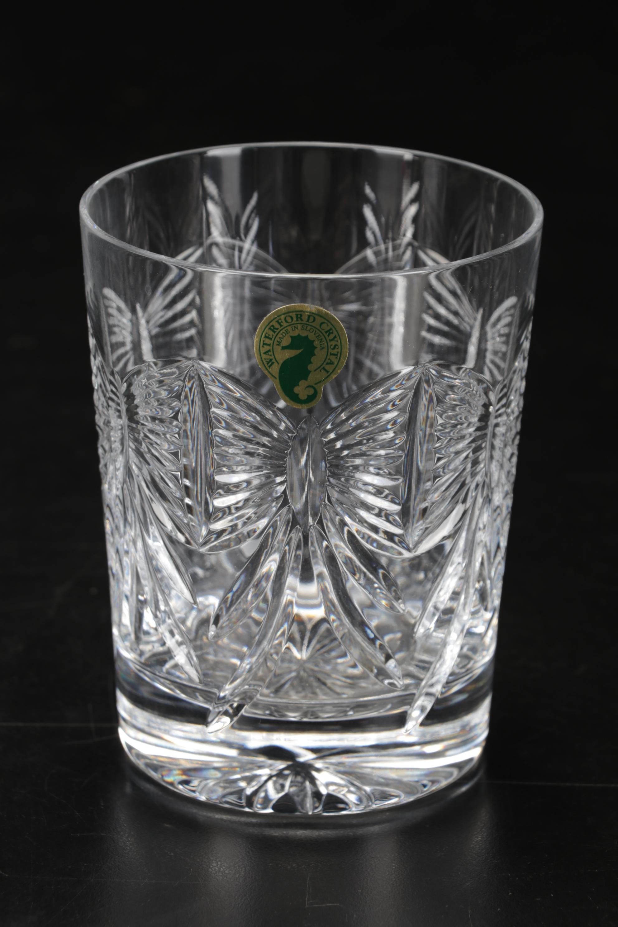Waterford "Happiness" Millennium Series Double Old-Fashioned Glasses