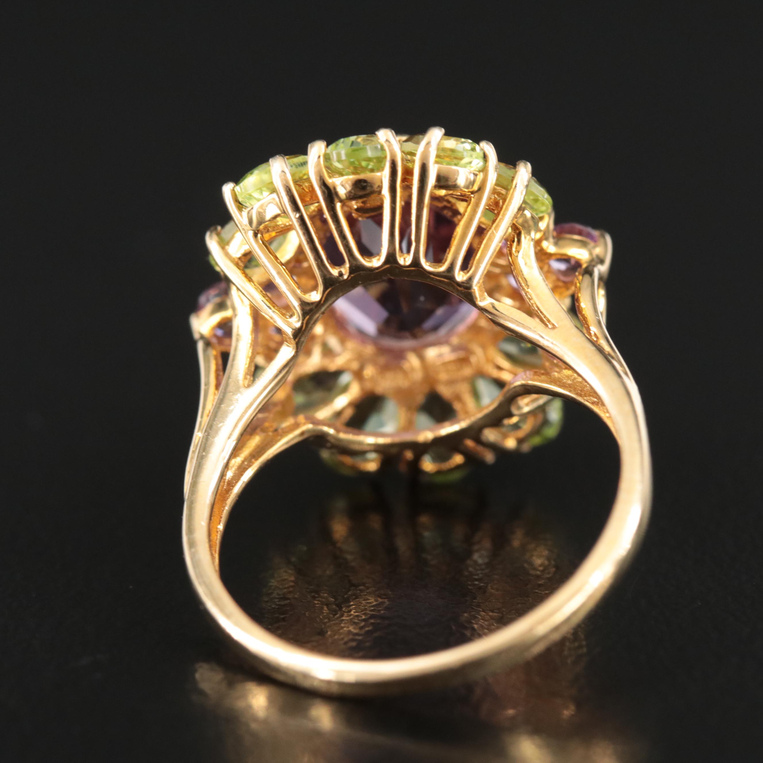 14K Amethyst and Peridot Ring