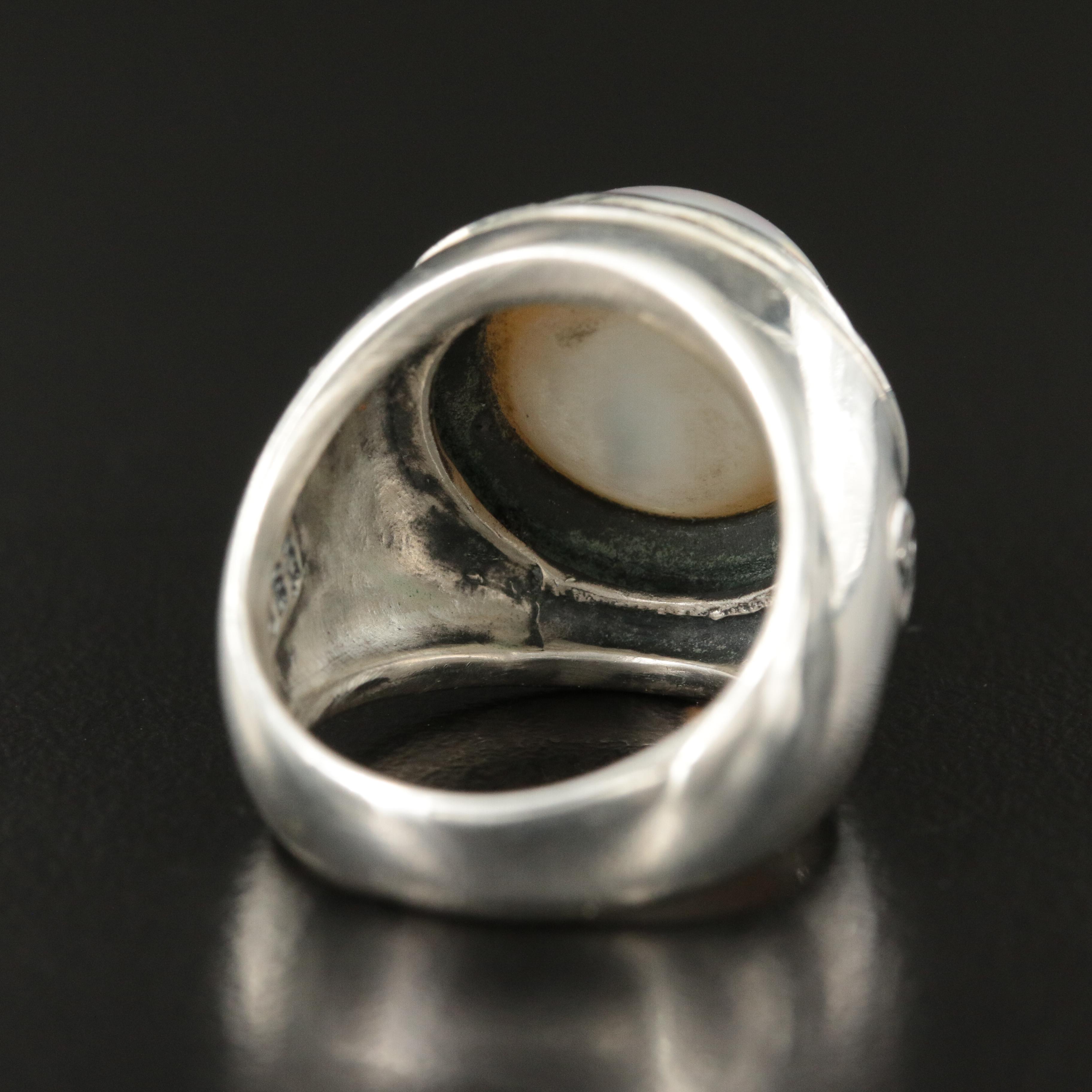 David Yurman Sterling Mabé Pearl and 0.42 CTW Diamond Ring