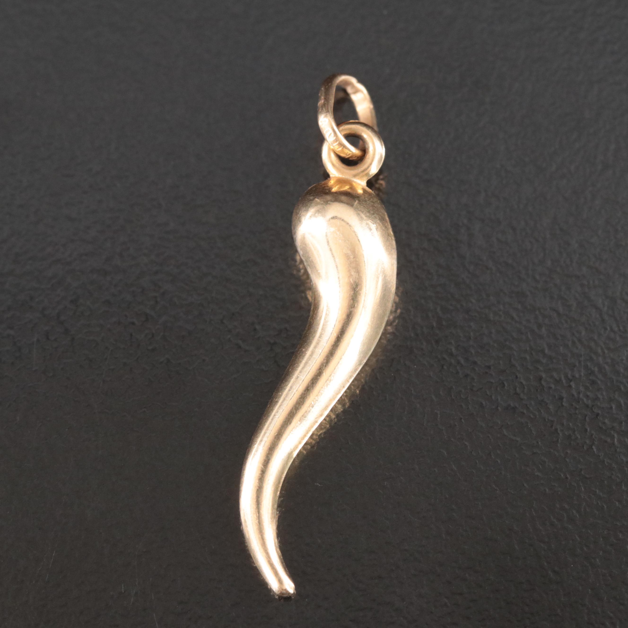 14K Cornicello Pendant