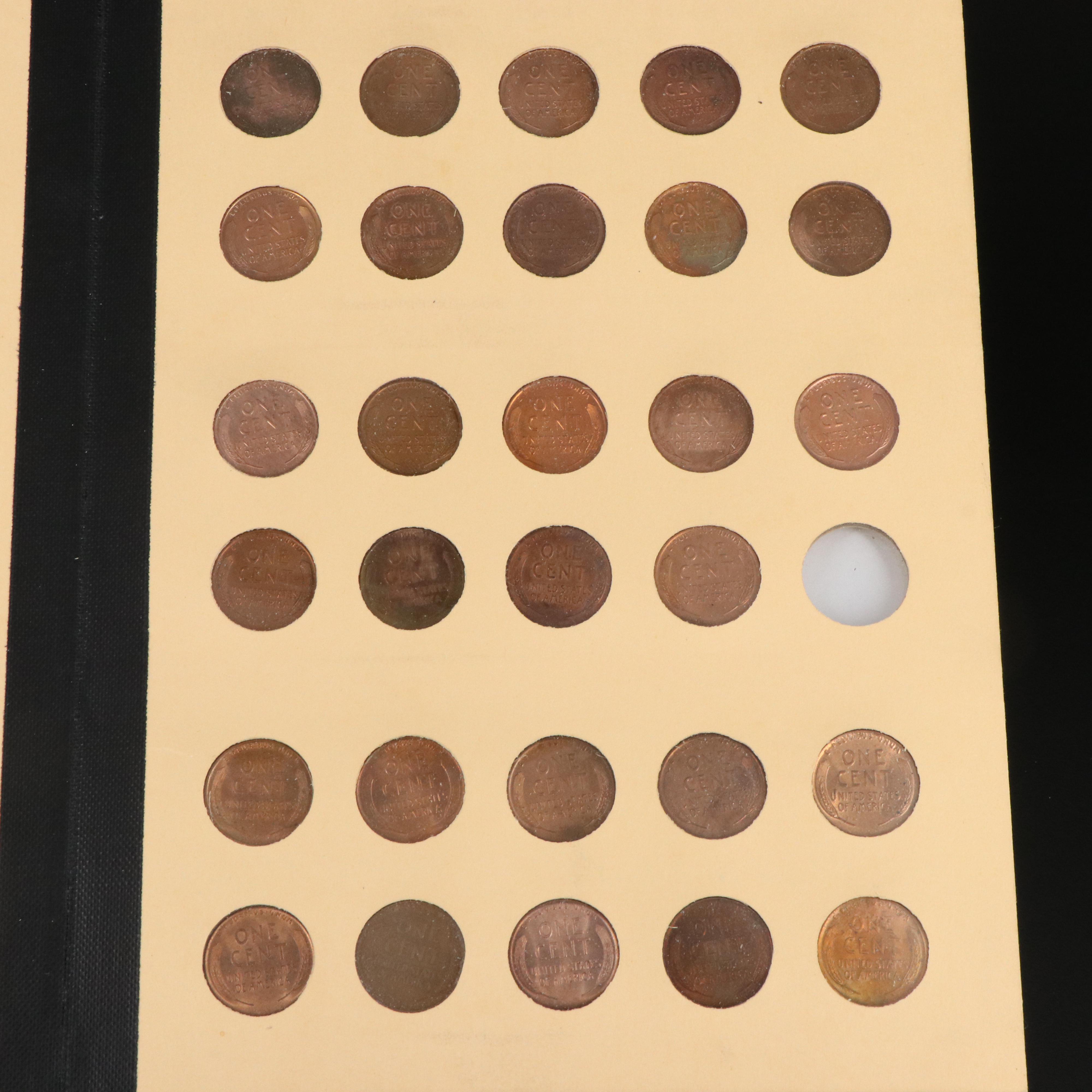 Nearly Complete Lincoln Cent Collection from 1909-1964 Including Key Dates