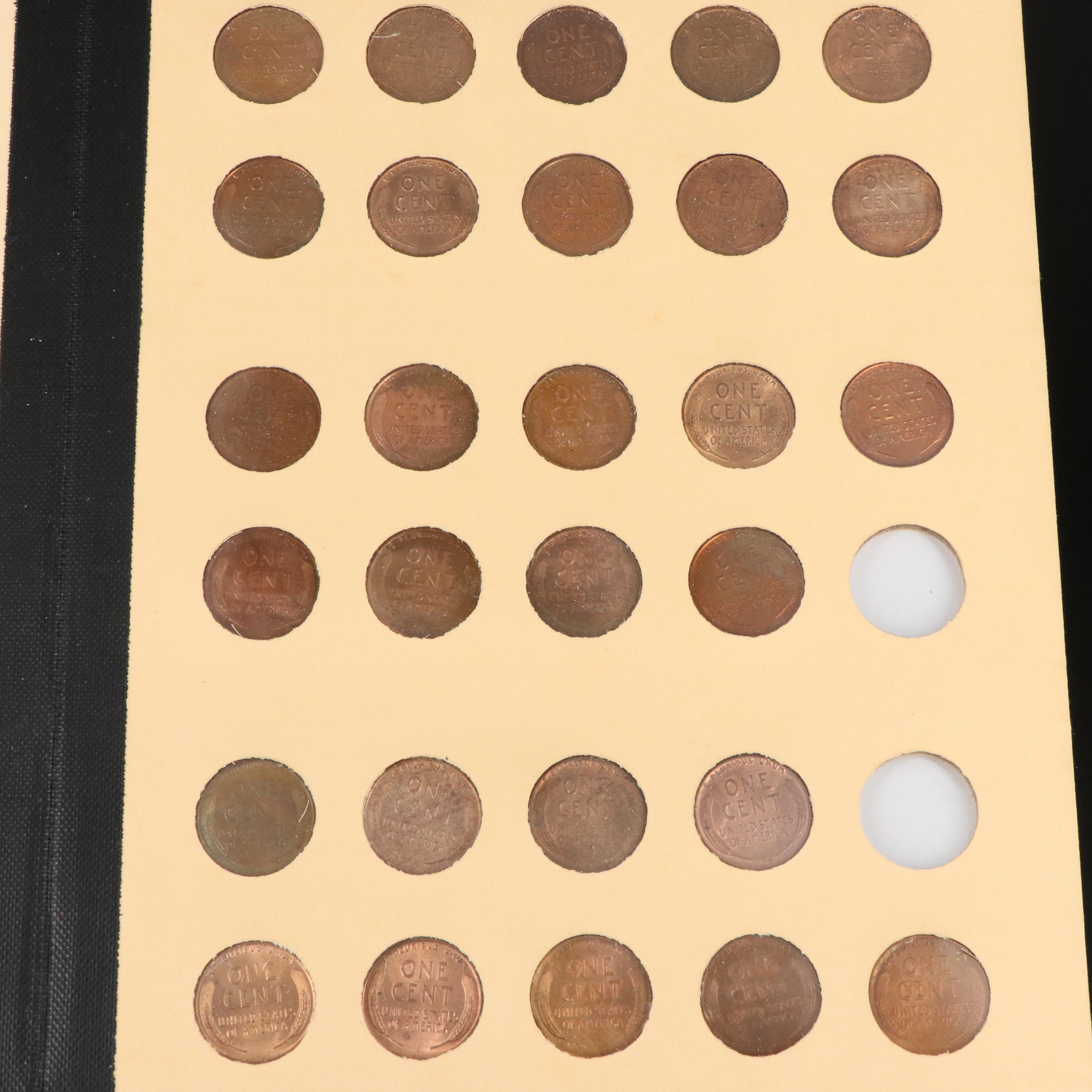 Nearly Complete Lincoln Cent Collection from 1909-1964 Including Key Dates