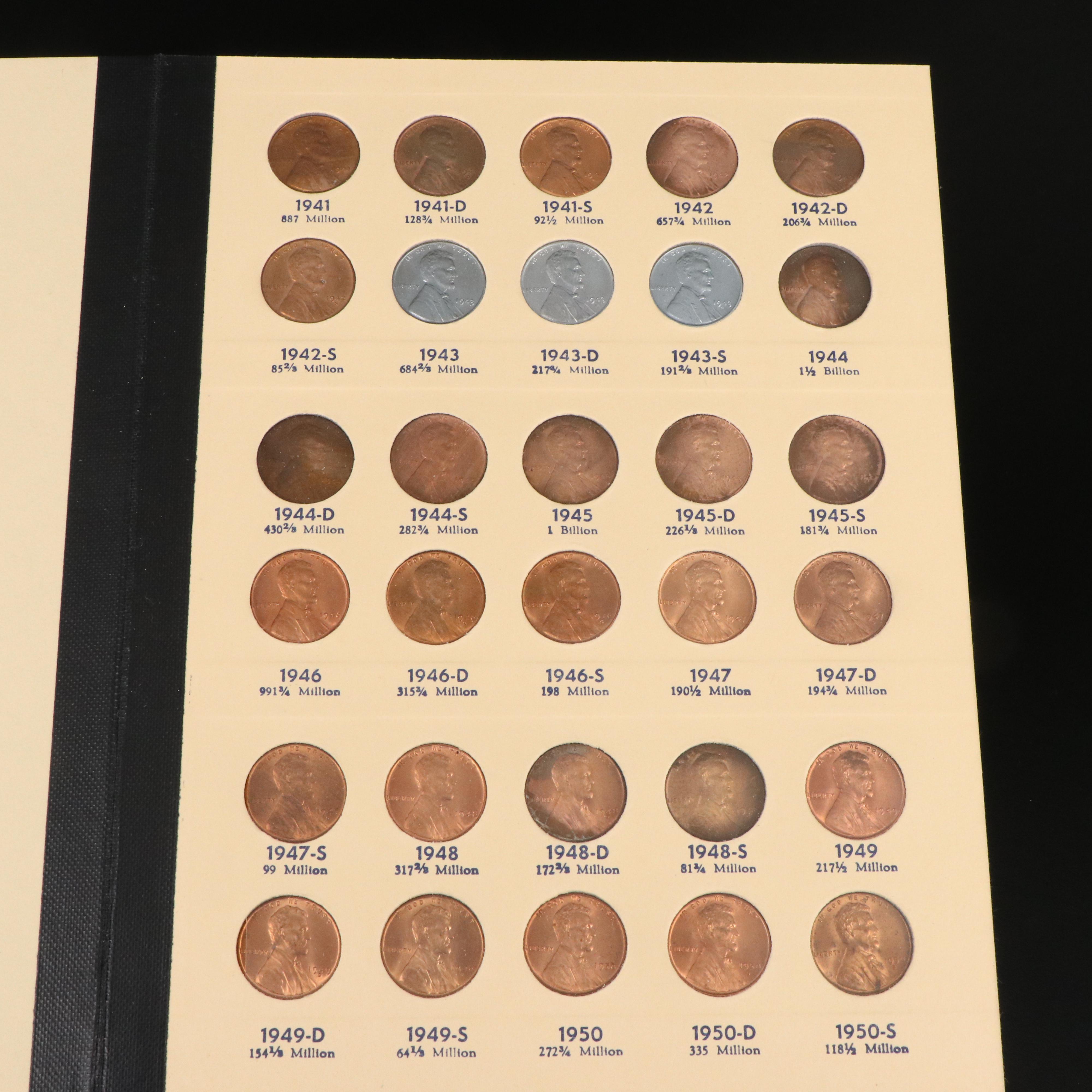 Nearly Complete Lincoln Cent Collection from 1909-1964 Including Key Dates
