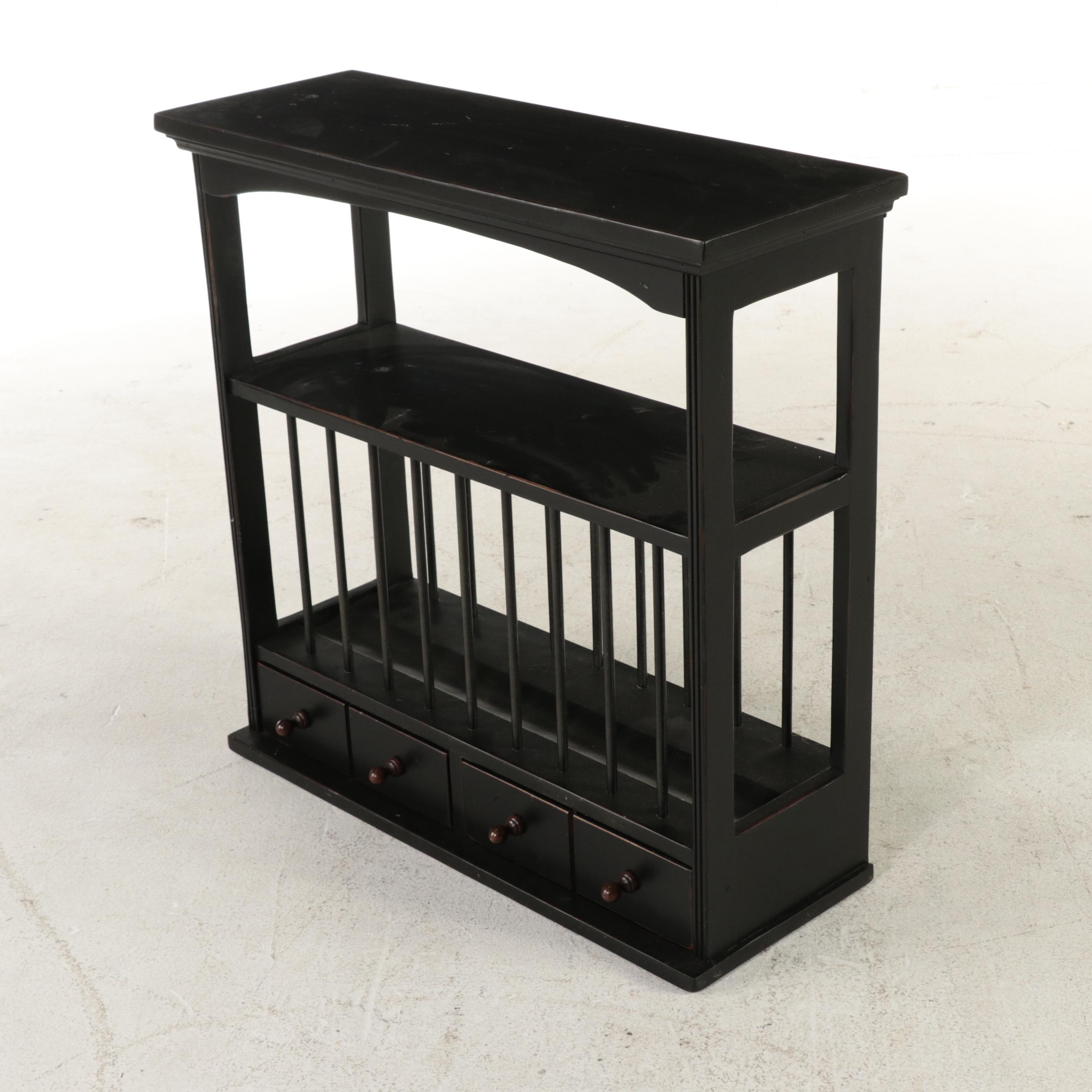Shaker Style Ebonized Two-Drawer Plate Rack