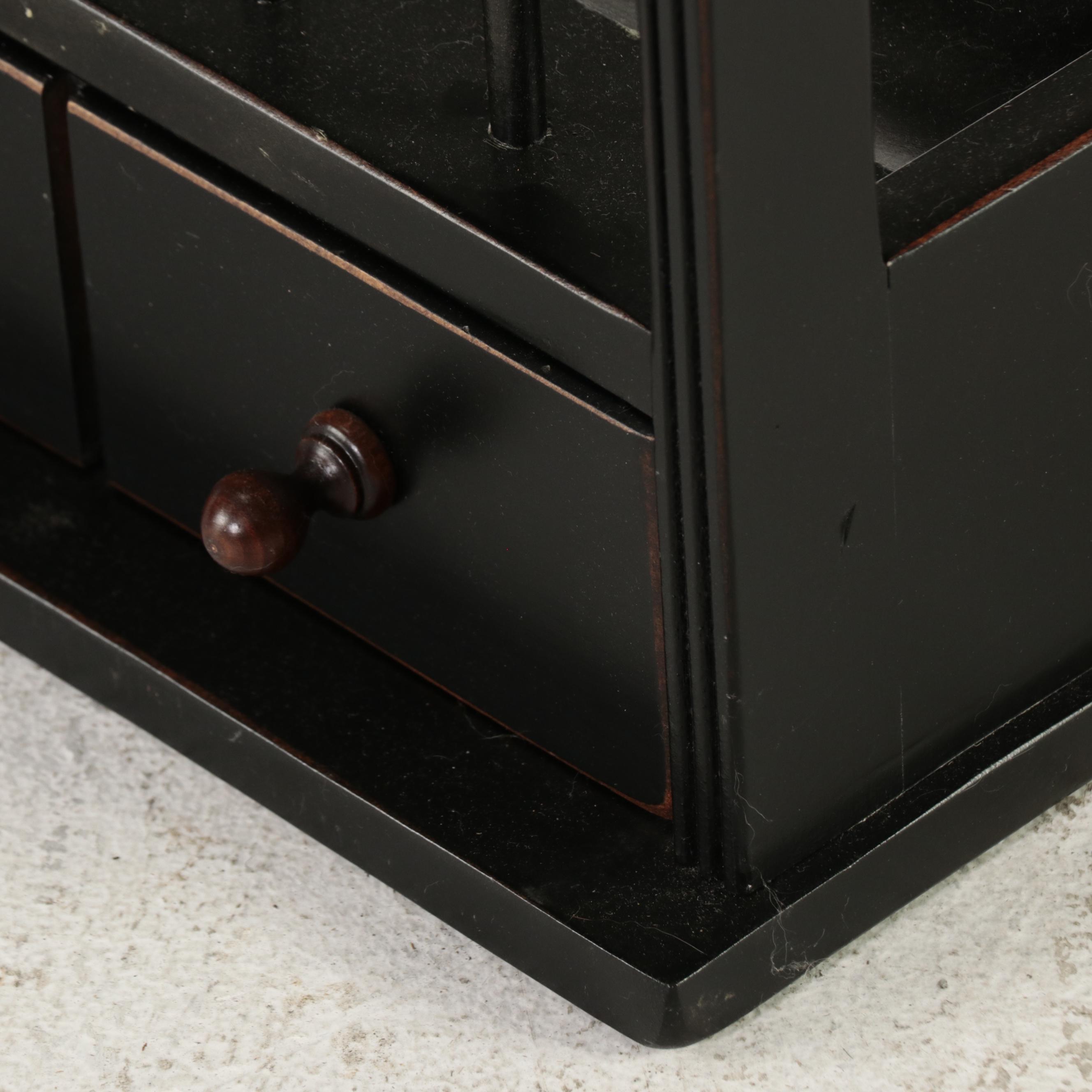 Shaker Style Ebonized Two-Drawer Plate Rack