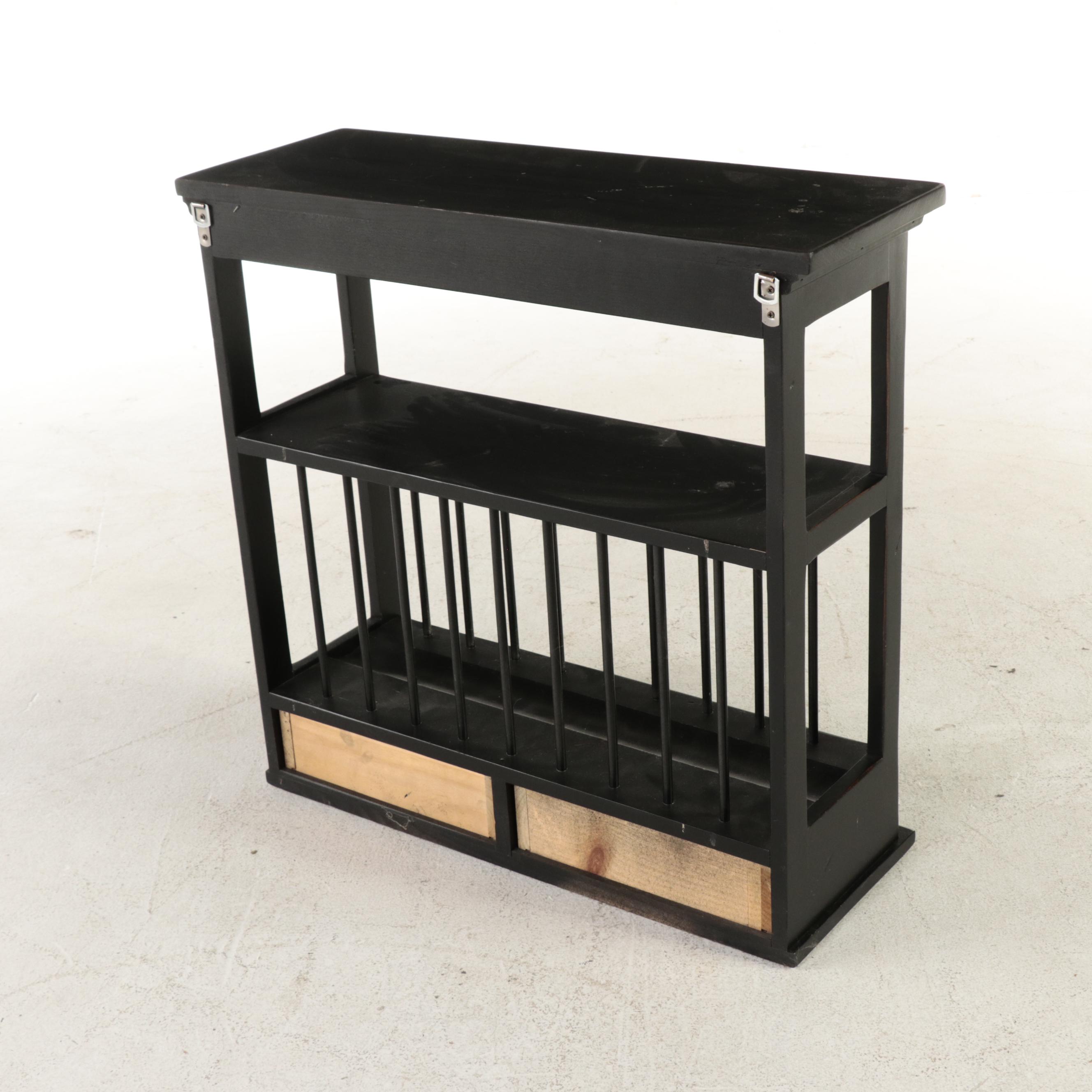 Shaker Style Ebonized Two-Drawer Plate Rack