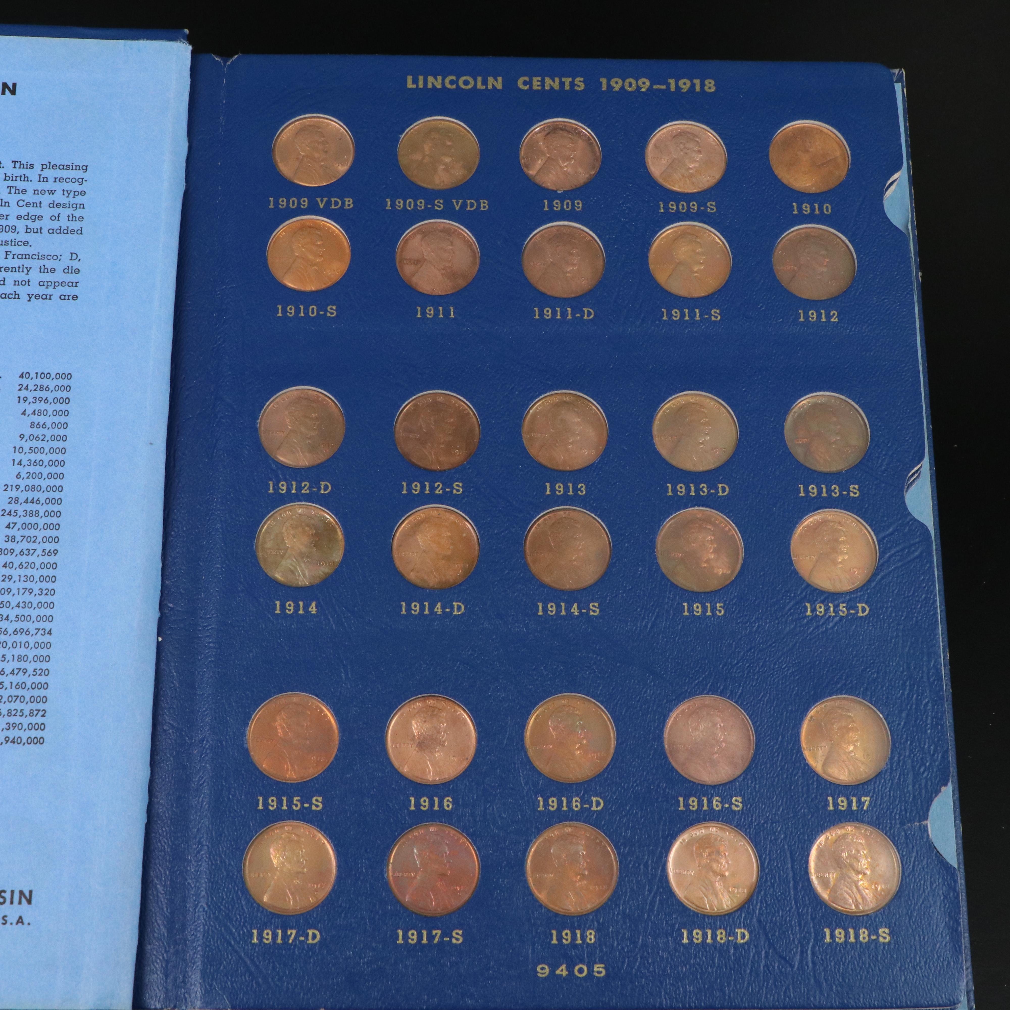 Nearly Complete Lincoln Cent Collection from 1909-1964