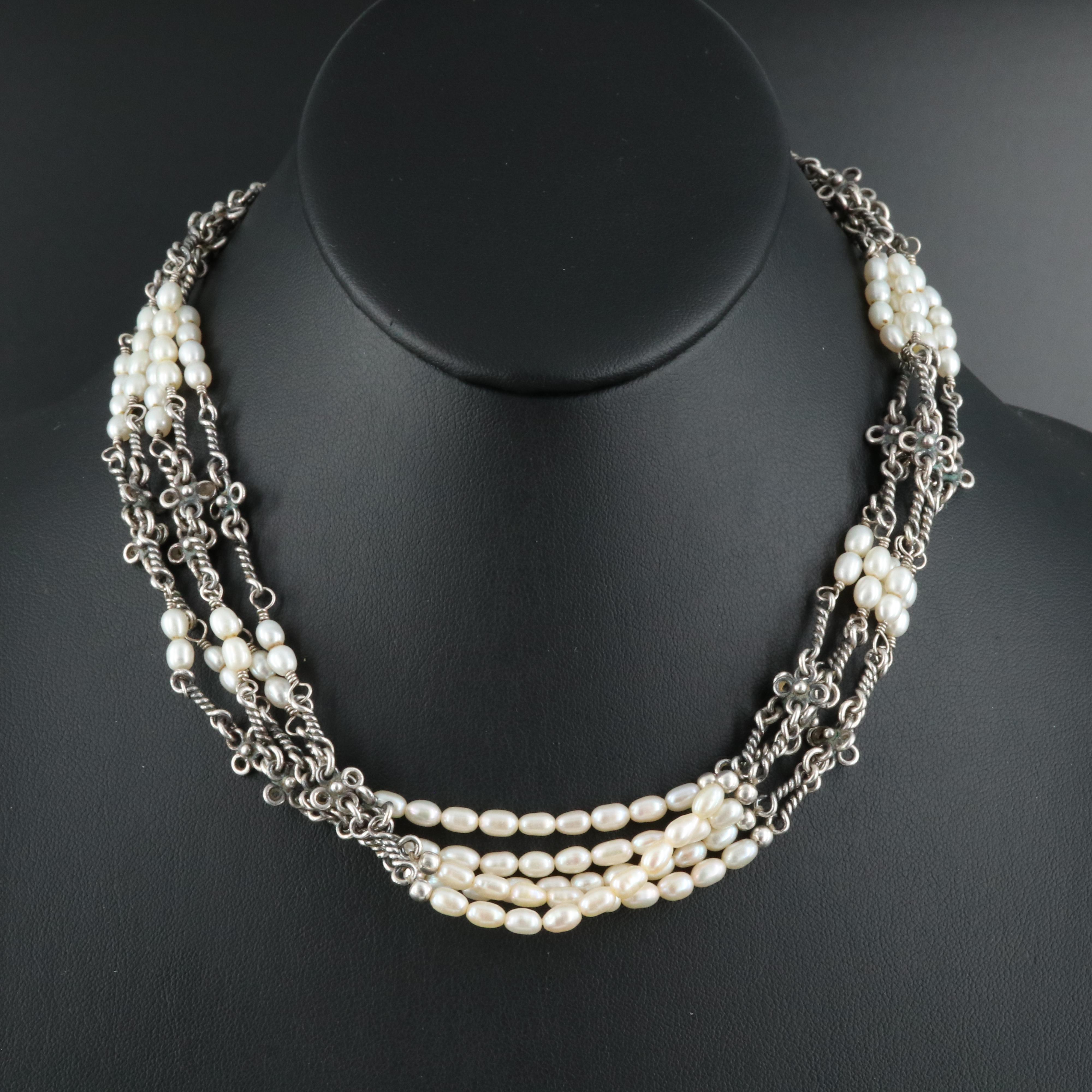 Silpada Sterling Pearl Multi-Strand Necklace