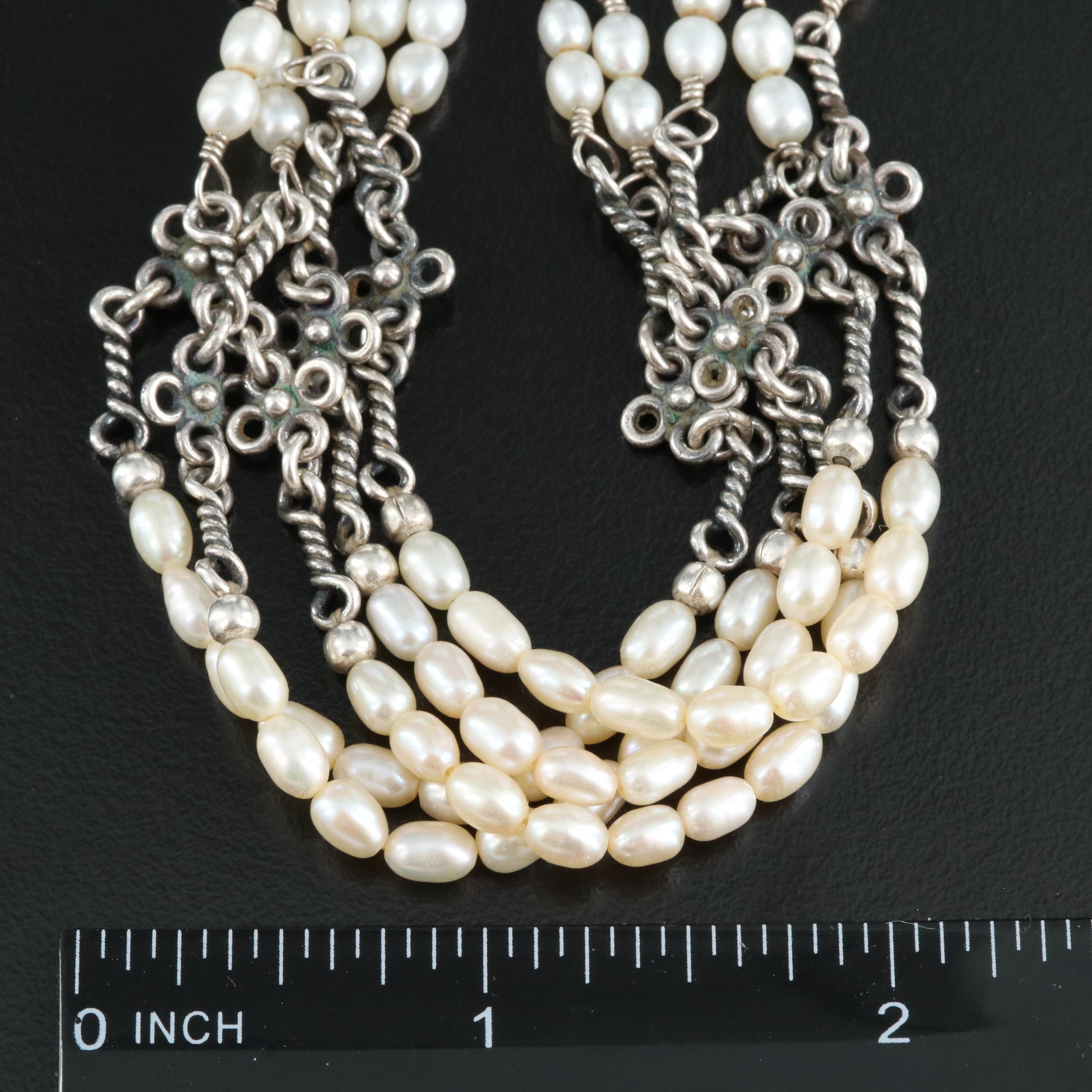 Silpada Sterling Pearl Multi-Strand Necklace