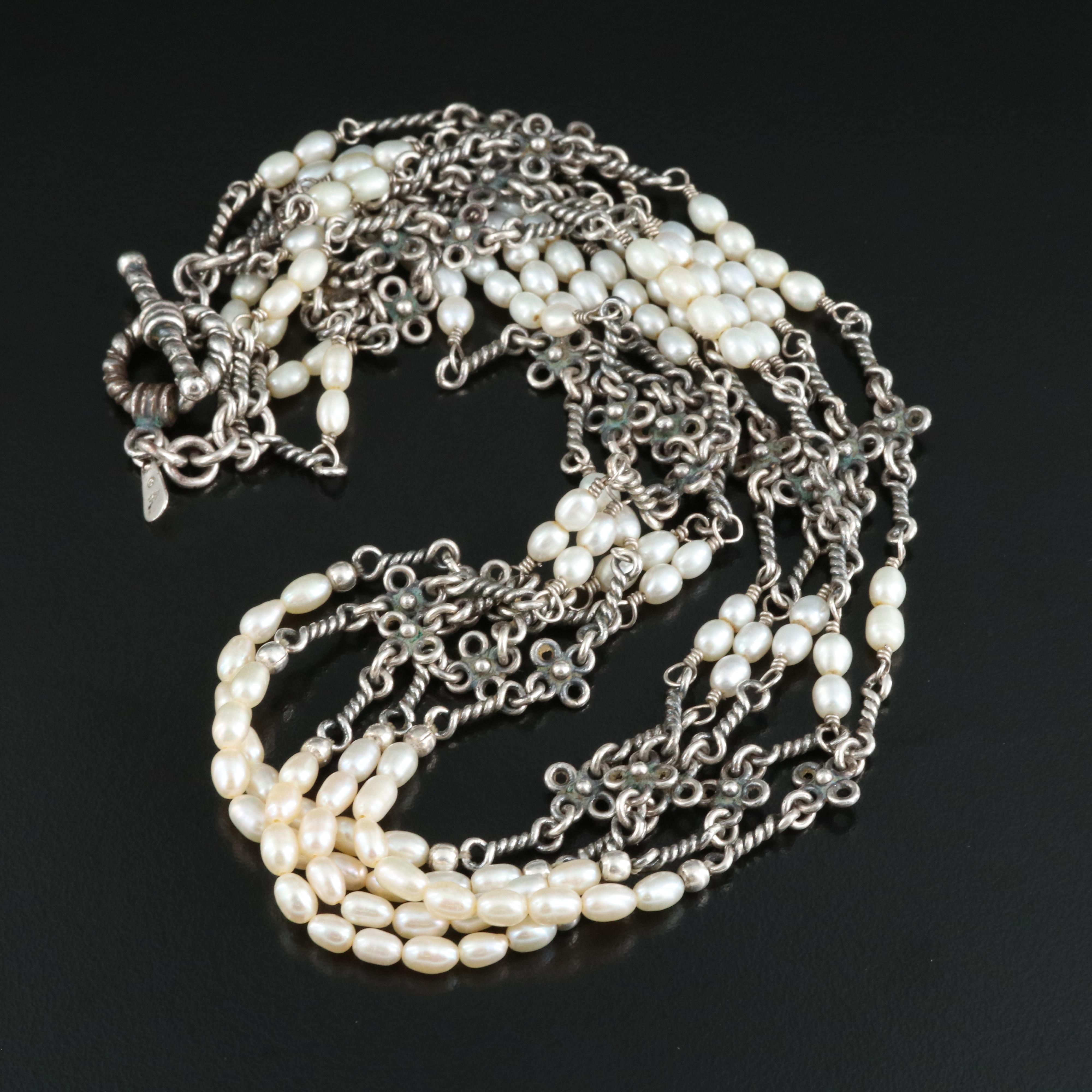 Silpada Sterling Pearl Multi-Strand Necklace
