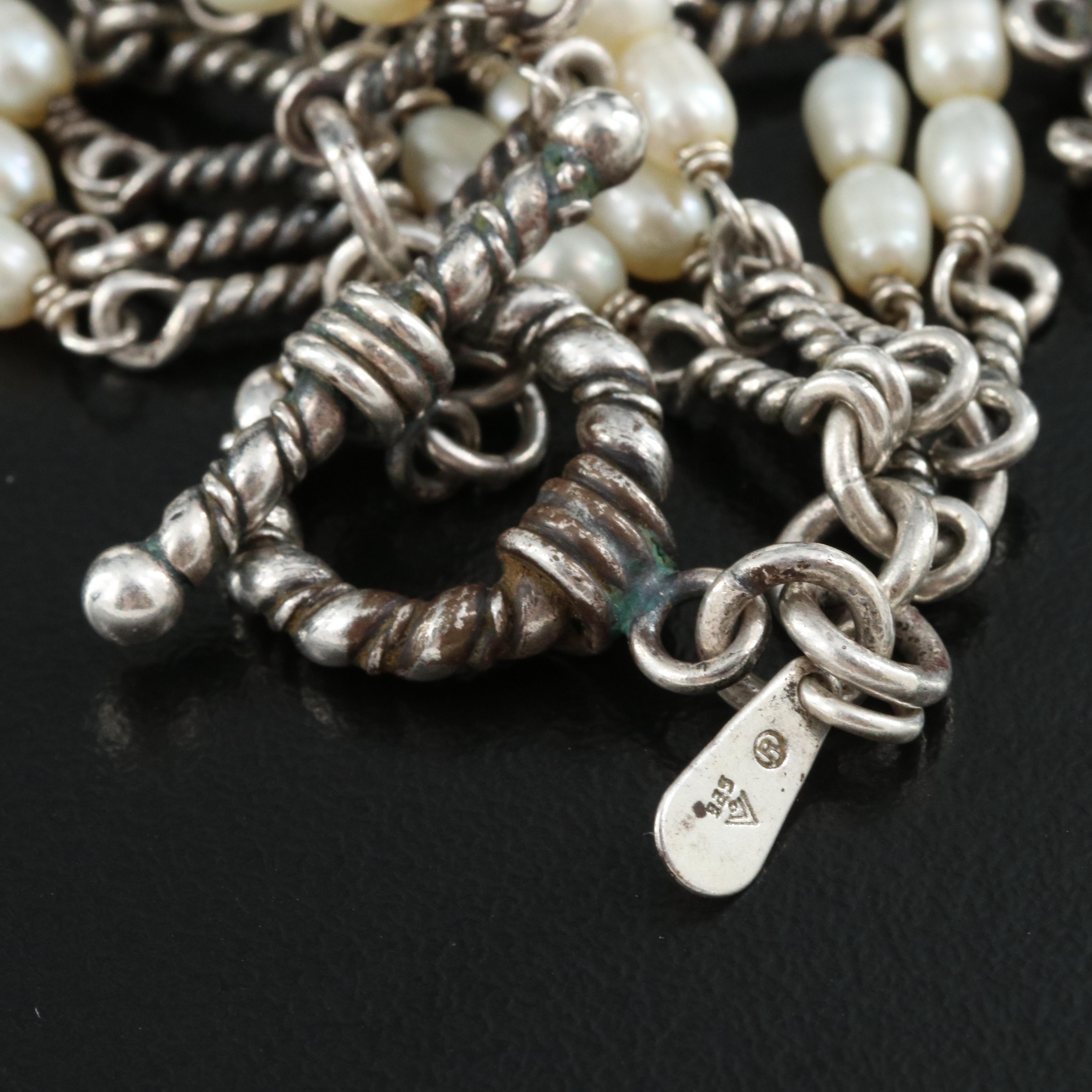 Silpada Sterling Pearl Multi-Strand Necklace