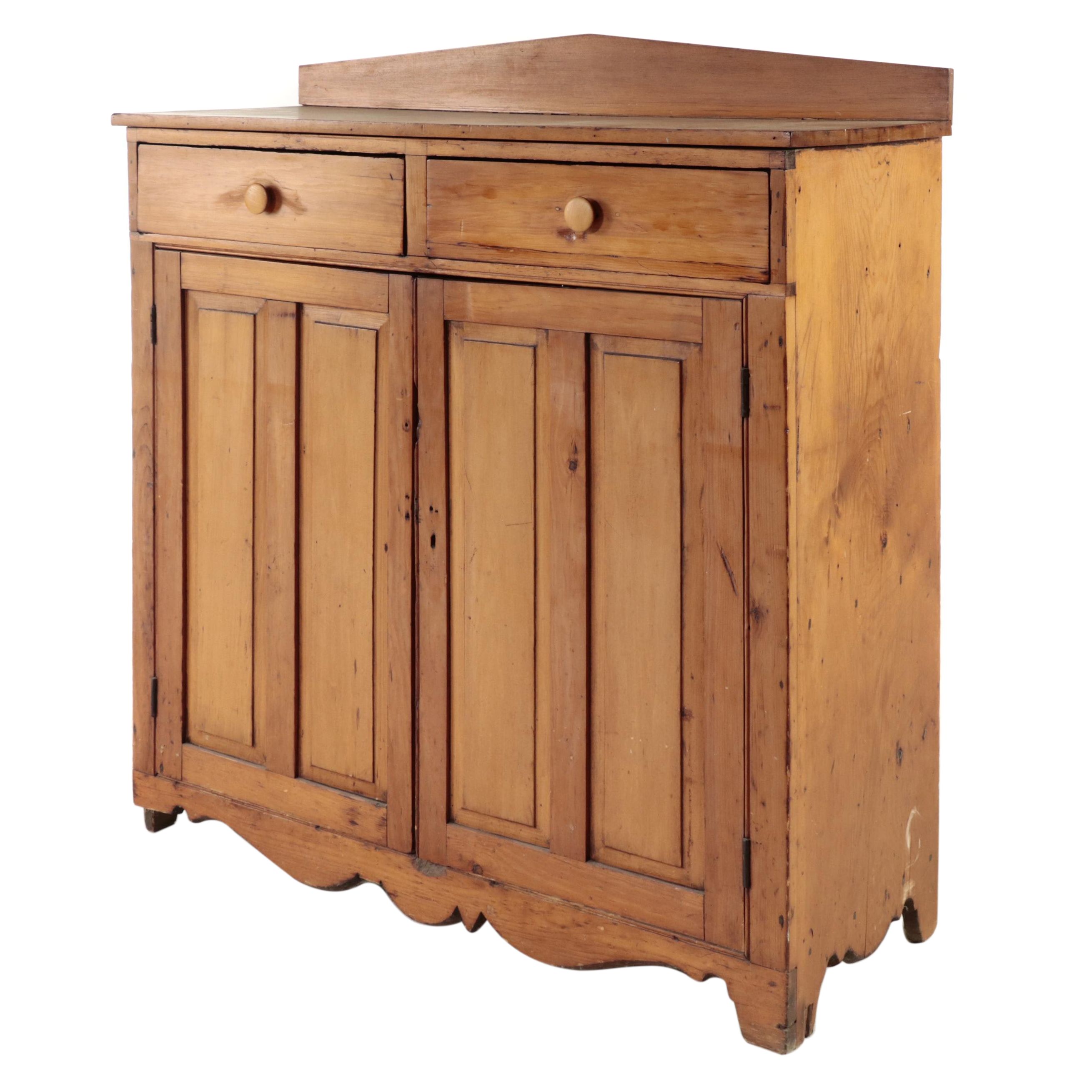 American Primitive Pine Jelly Cupboard, 19th Century