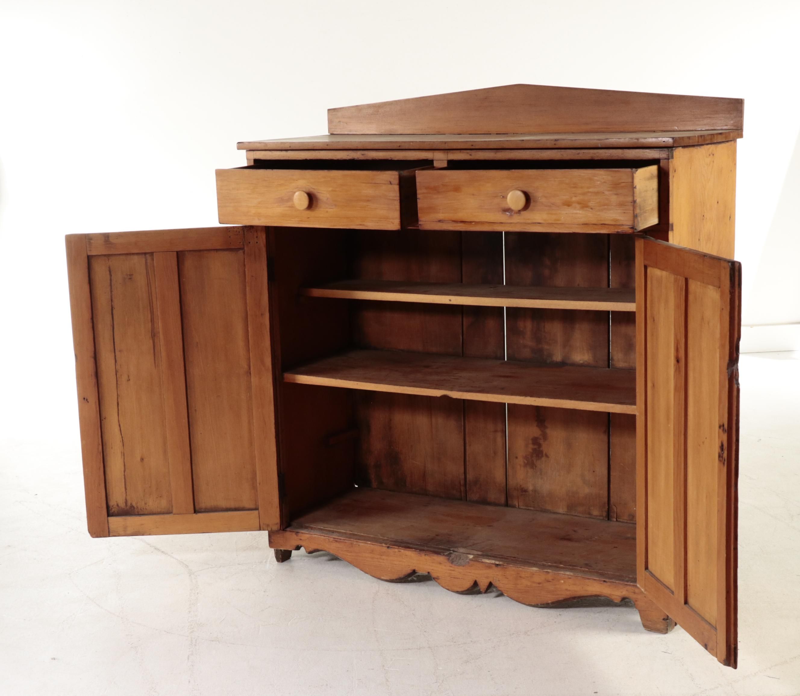 American Primitive Pine Jelly Cupboard, 19th Century