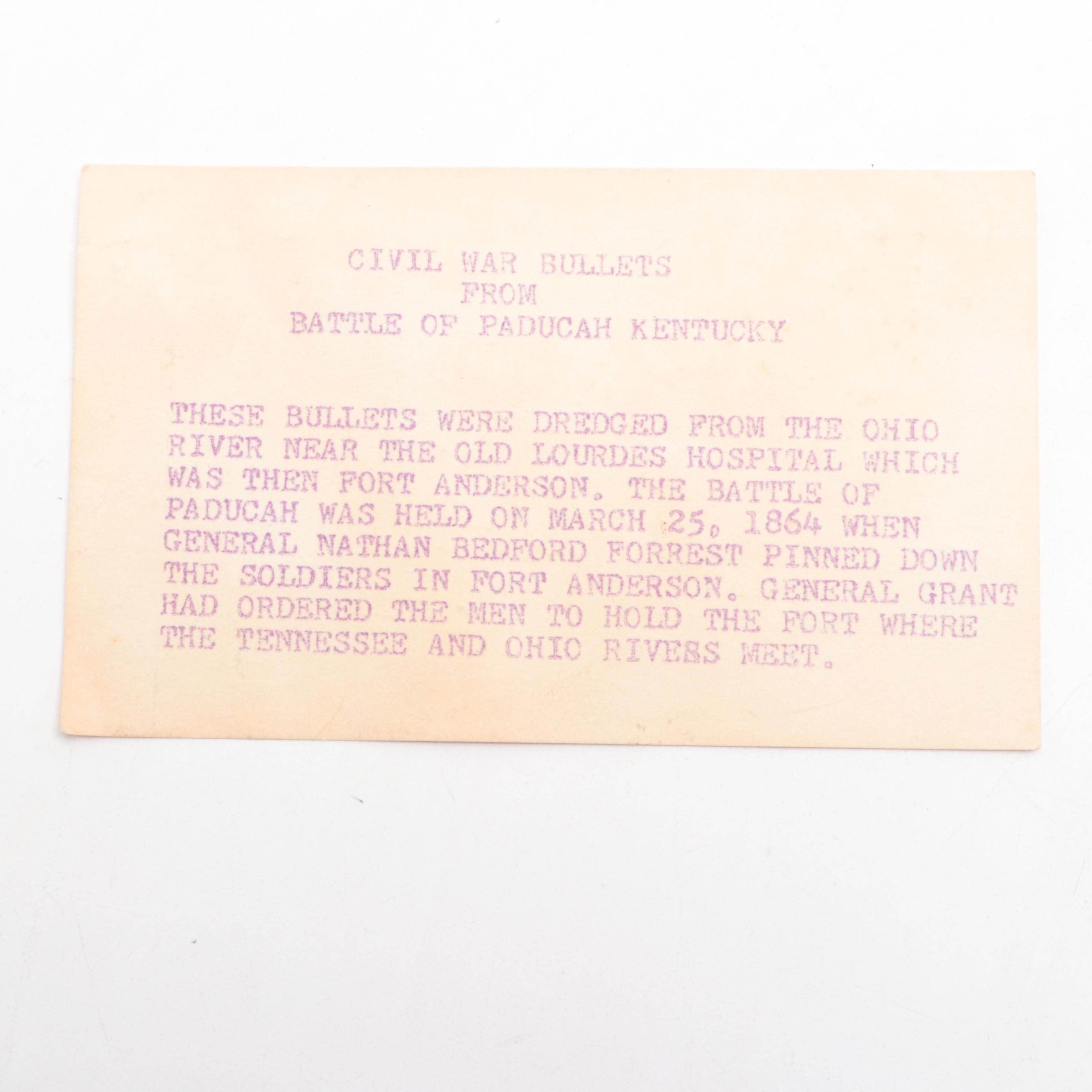 Civil War Bullets from the Battle of Paducah