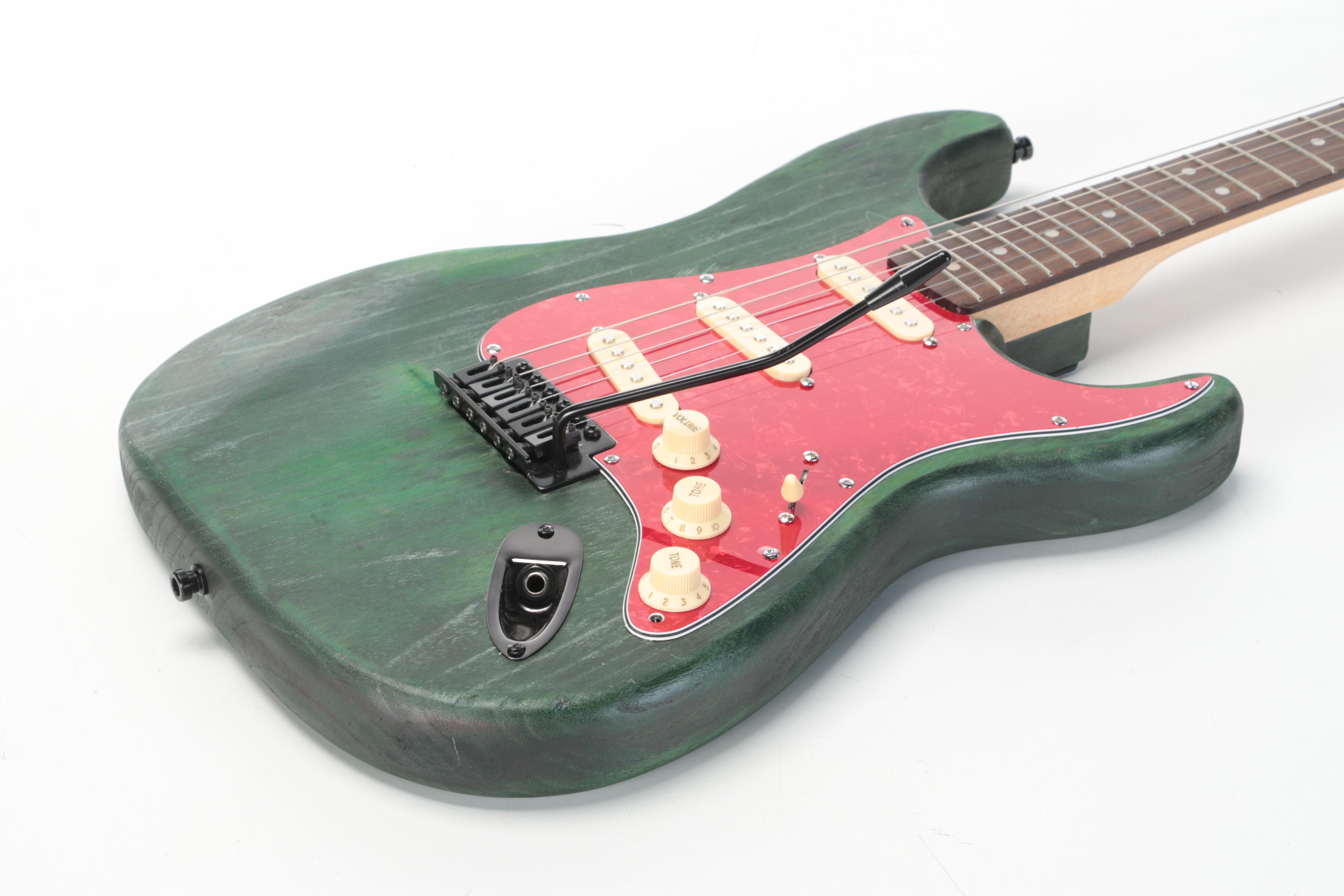 Solid Body Electric Guitar with Whammy Bar and Fender Stratocaster Neck