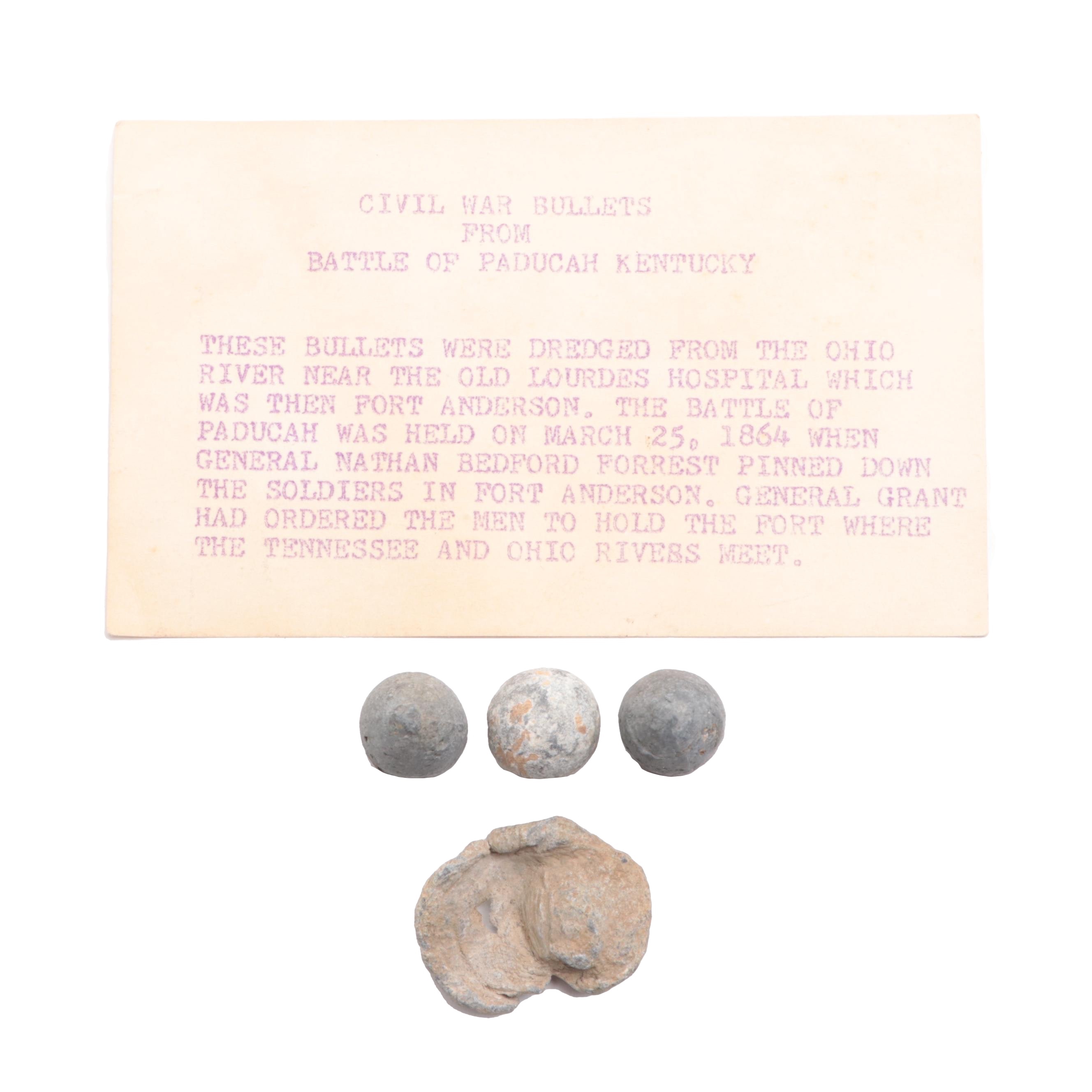 Civil War Bullets from the Battle of Paducah