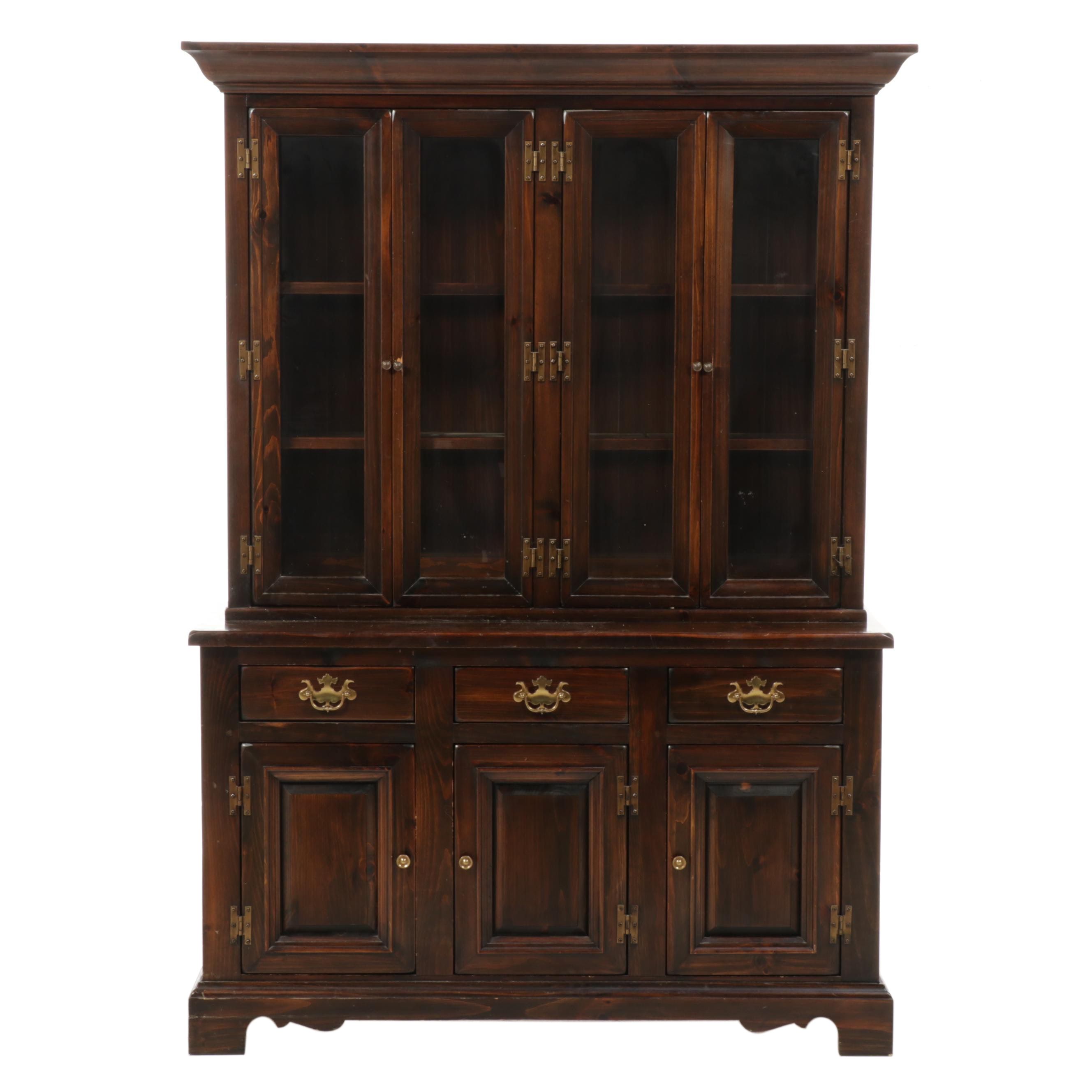 American Colonial Style Pine Cupboard, 1970s
