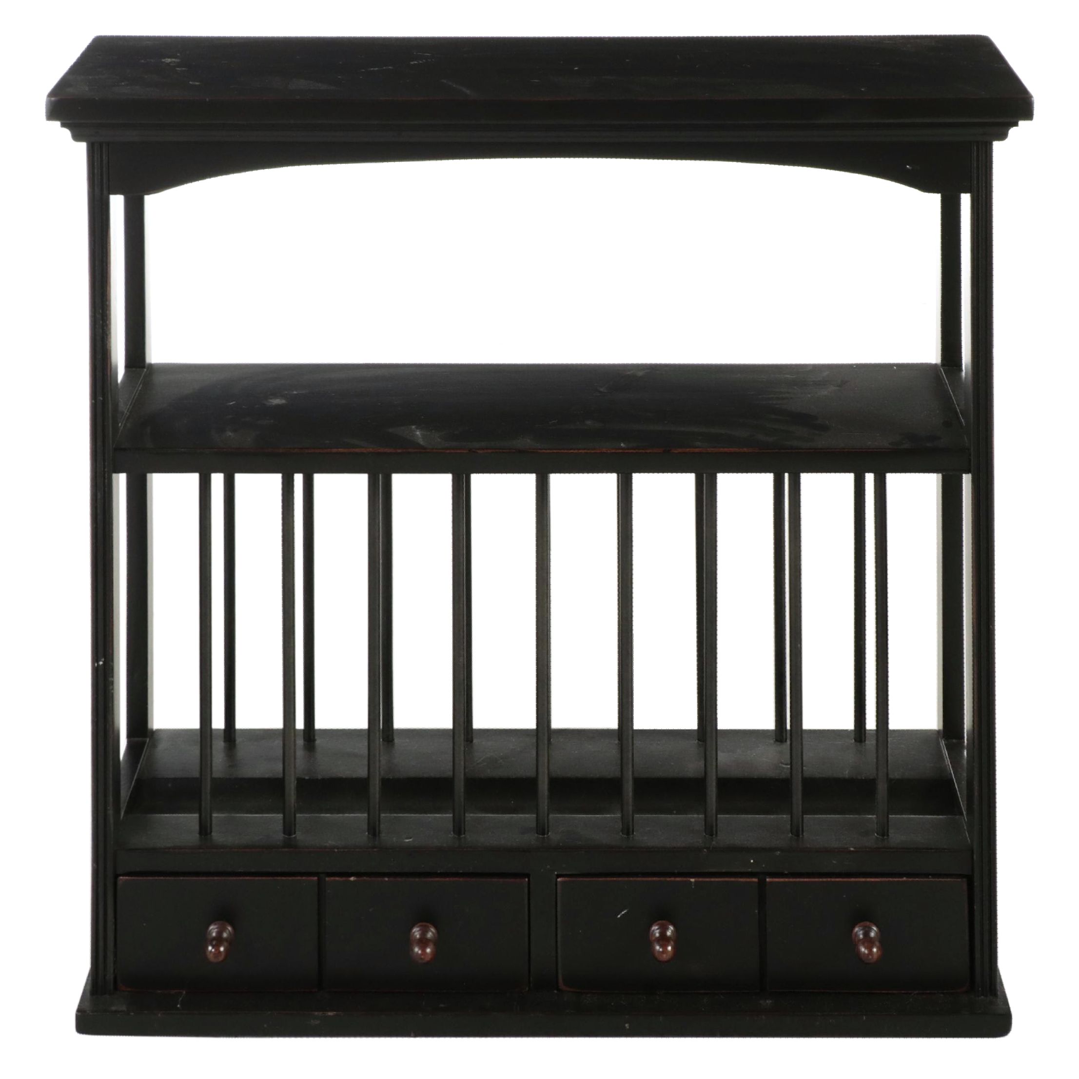Shaker Style Ebonized Two-Drawer Plate Rack