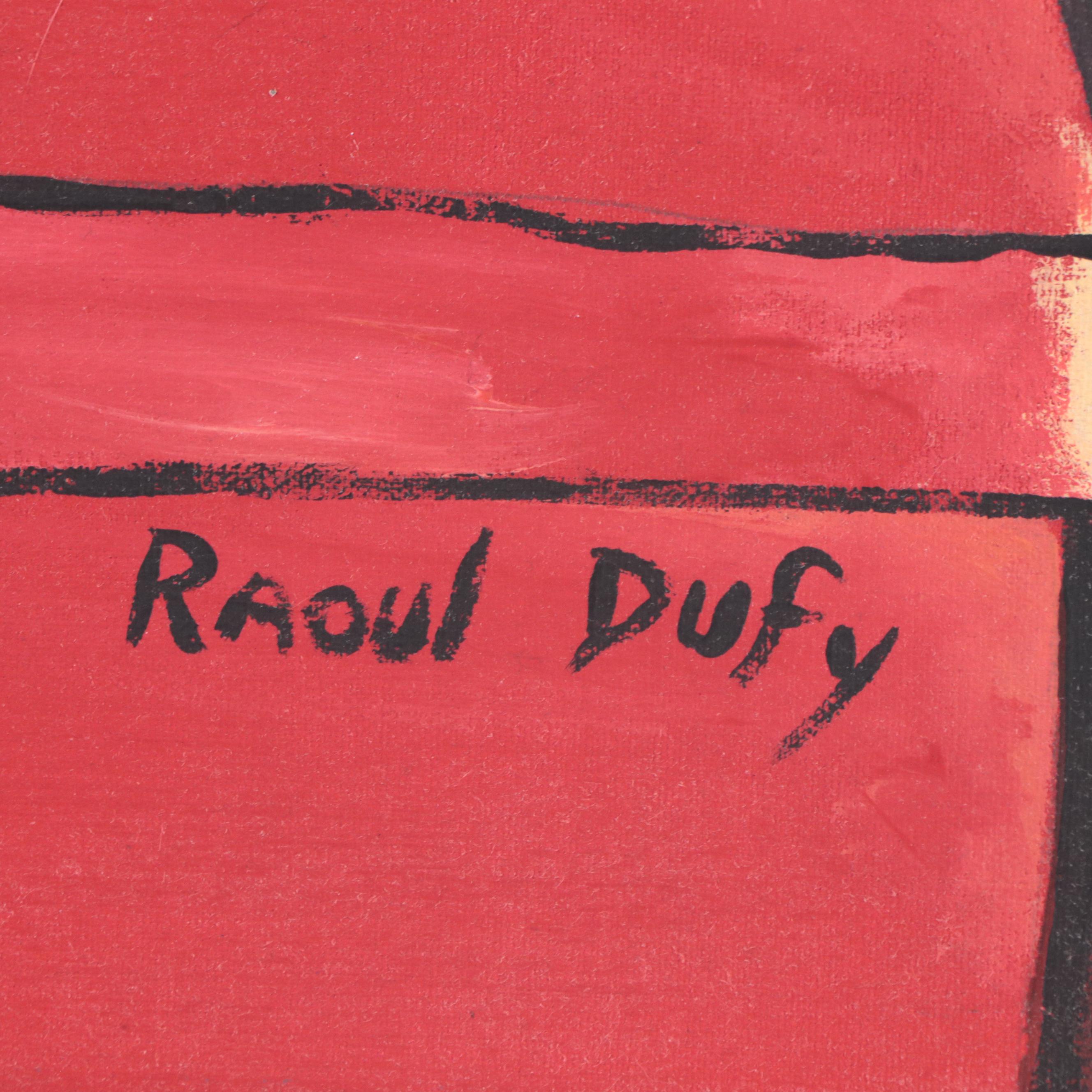 Acrylic Painting After Raoul Dufy "The Red Violin," 1995